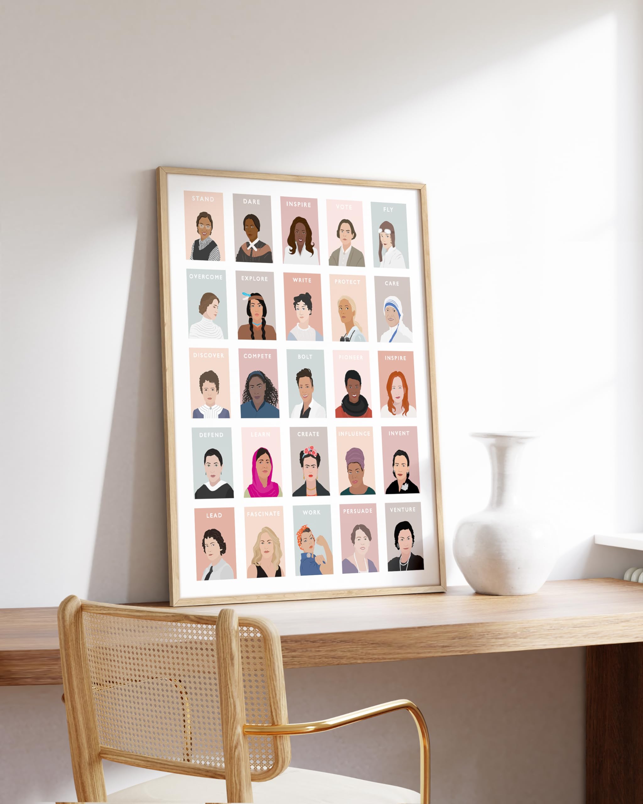 Haus And Hues Women'S History Collage Art Print Individual - 24''X36'' Inspirational Women Art - Aesthetic Feminist Wall Art And