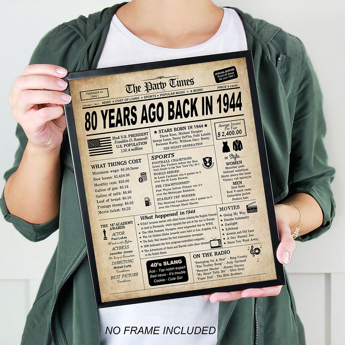 80Th Birthday Decorations For Women Or Men, Classy Vintage Table Decor, 80Th Birthday Gifts For Women, Funny 80 Birthday Sign Fo