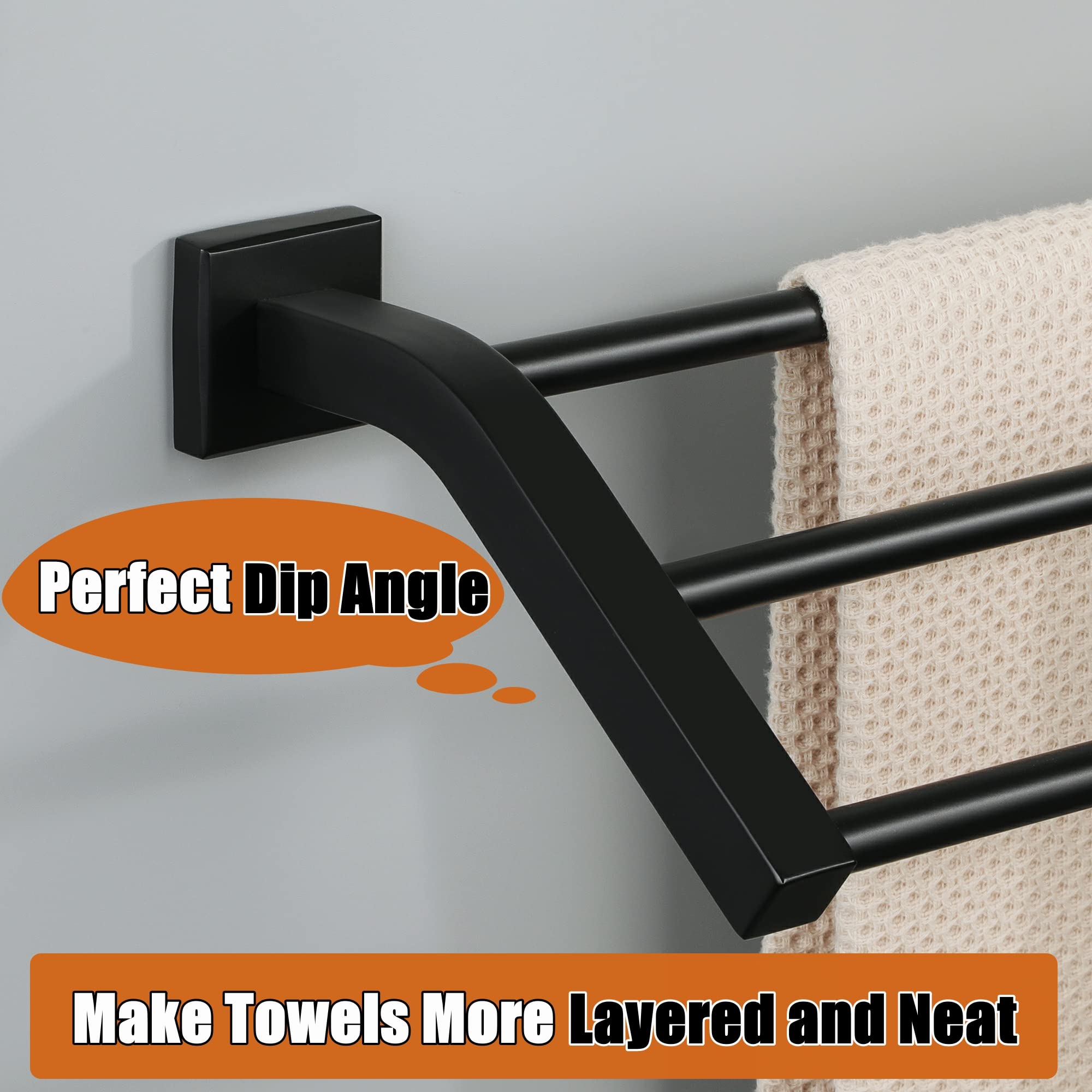 Alise Bath 3 Towel Bars,Towel Holder Towel Racks For Bathroom Wall Mount,Heavy Duty Sus304 Stainless Steel Towel Hanger Towel Ra