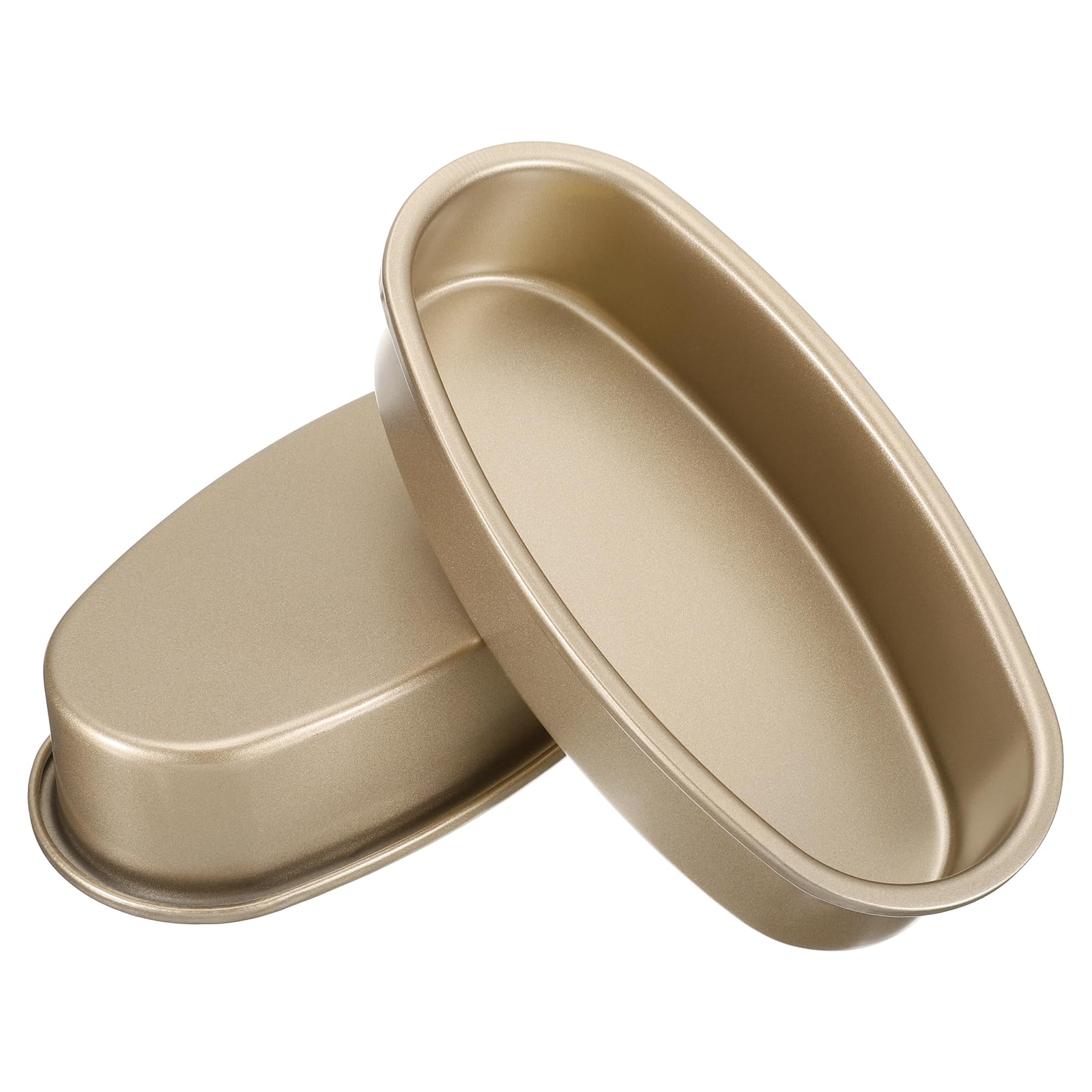 uxcell 2pcs Oval Cake Pan 9Inch NonStick Cake Molds Leak Proof Ellipse Cheese Cake Pan Bread Pan for Cakes Baking Oven Baking 
