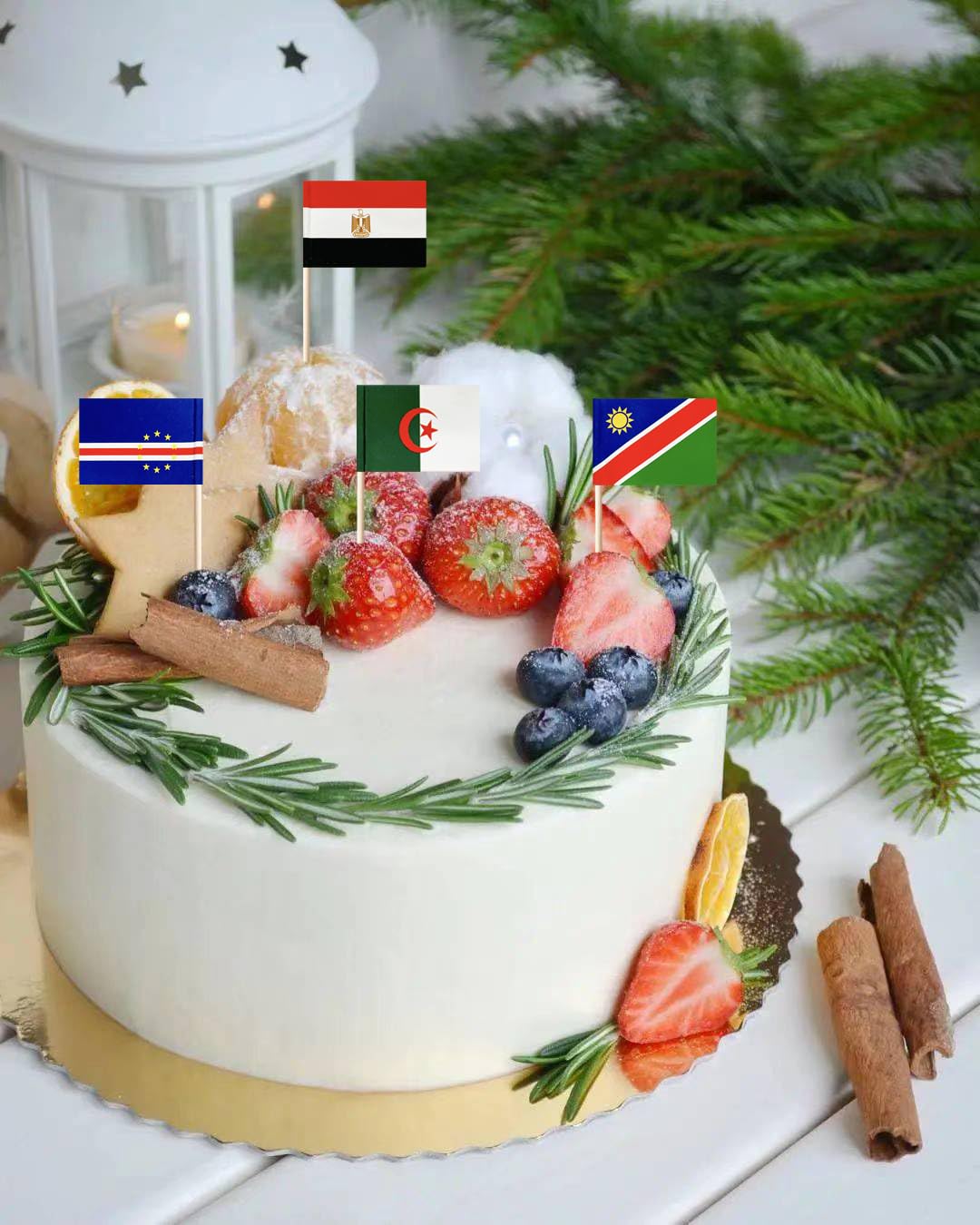 Stidsds Africa African 54 Countries Toothpick Flags Mini Small Country National Cupcake Toppers Stick Flag World International F