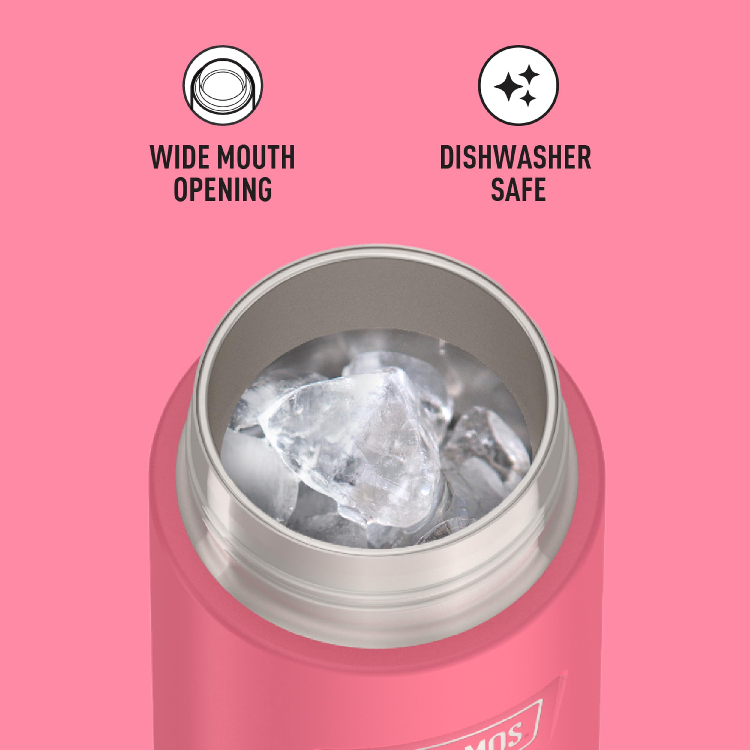 Thermos Icon Series Insulated Water Bottle With Straw Lid - 18 Ounce, Hot Pink - Stainless Steel Vacuum Insulated Water Bottle W