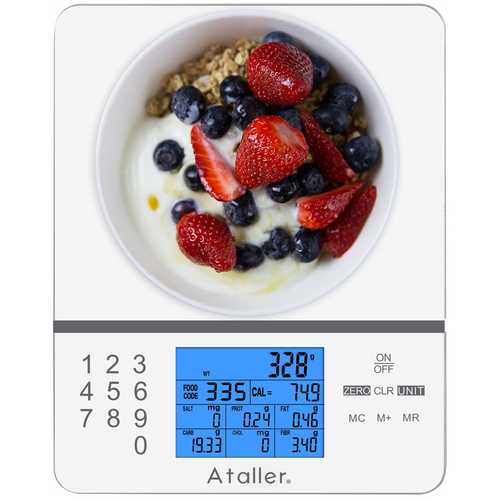 Ataller Food Scale with Nutritional Calculator, Digital Kitchen Scale, Food Scales for Kitchen, Calorie Calculator for Meal Prep