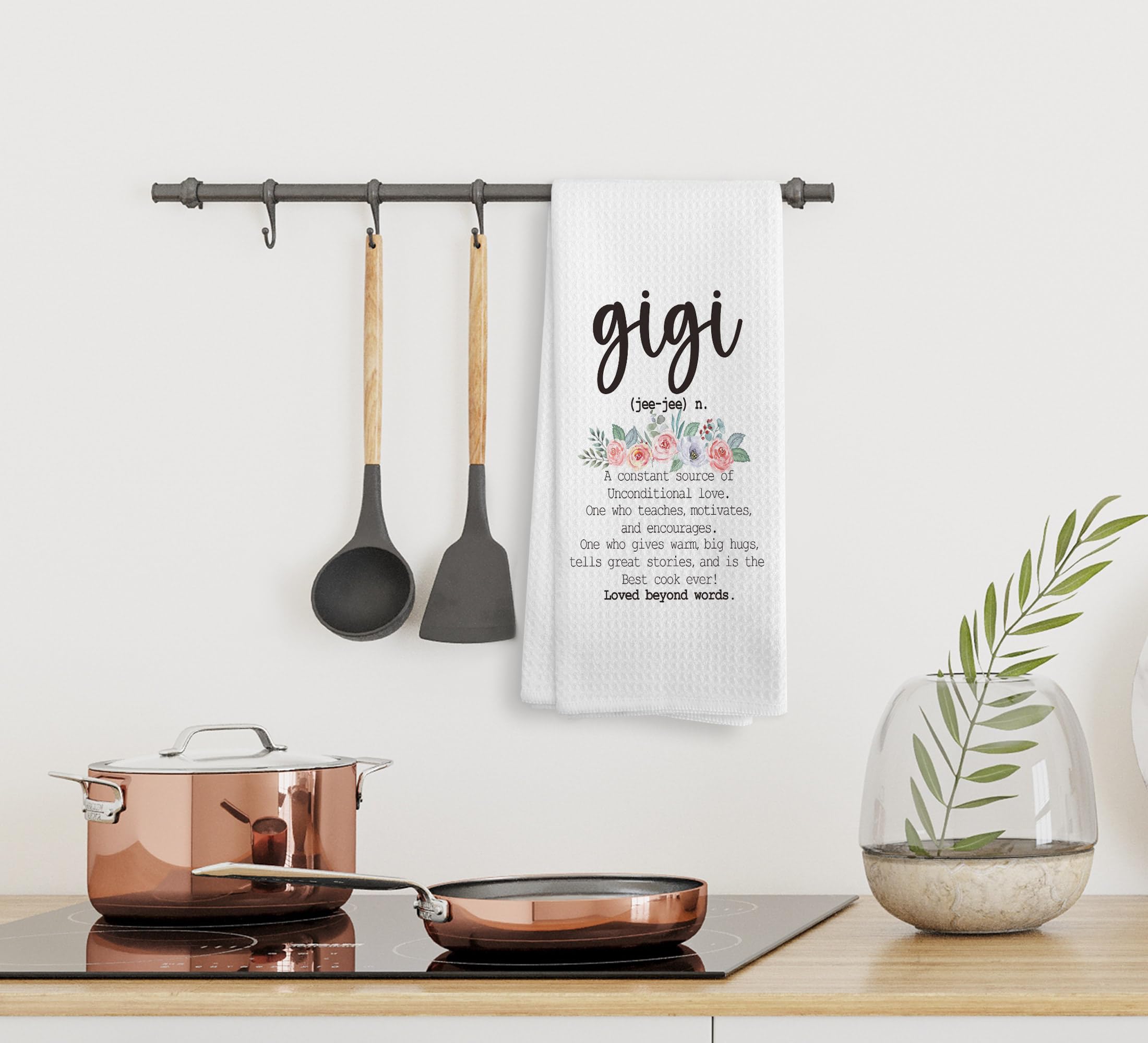 NOQL Gigi Kitchen Towels and Dishcloths, Grandma Gift Drying Cloth Hand Towels Tea Towels for Bathroom Kitchen, 1624 Inches