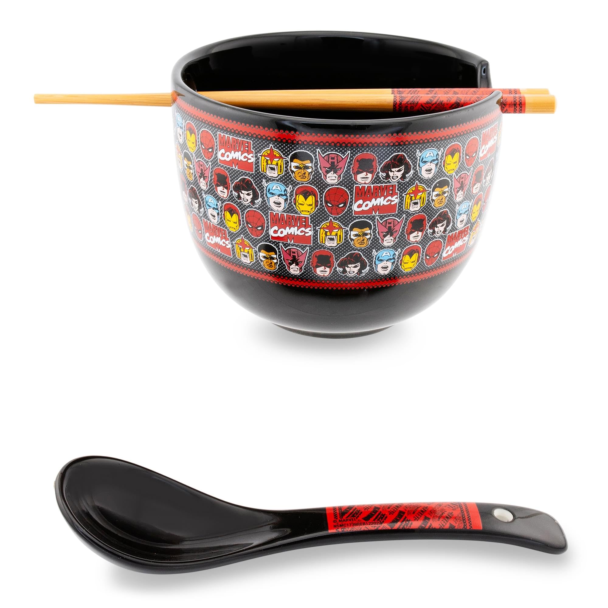 Marvel Comics Superheroes 20-Ounce Ramen Bowl With Chopsticks And Spoon