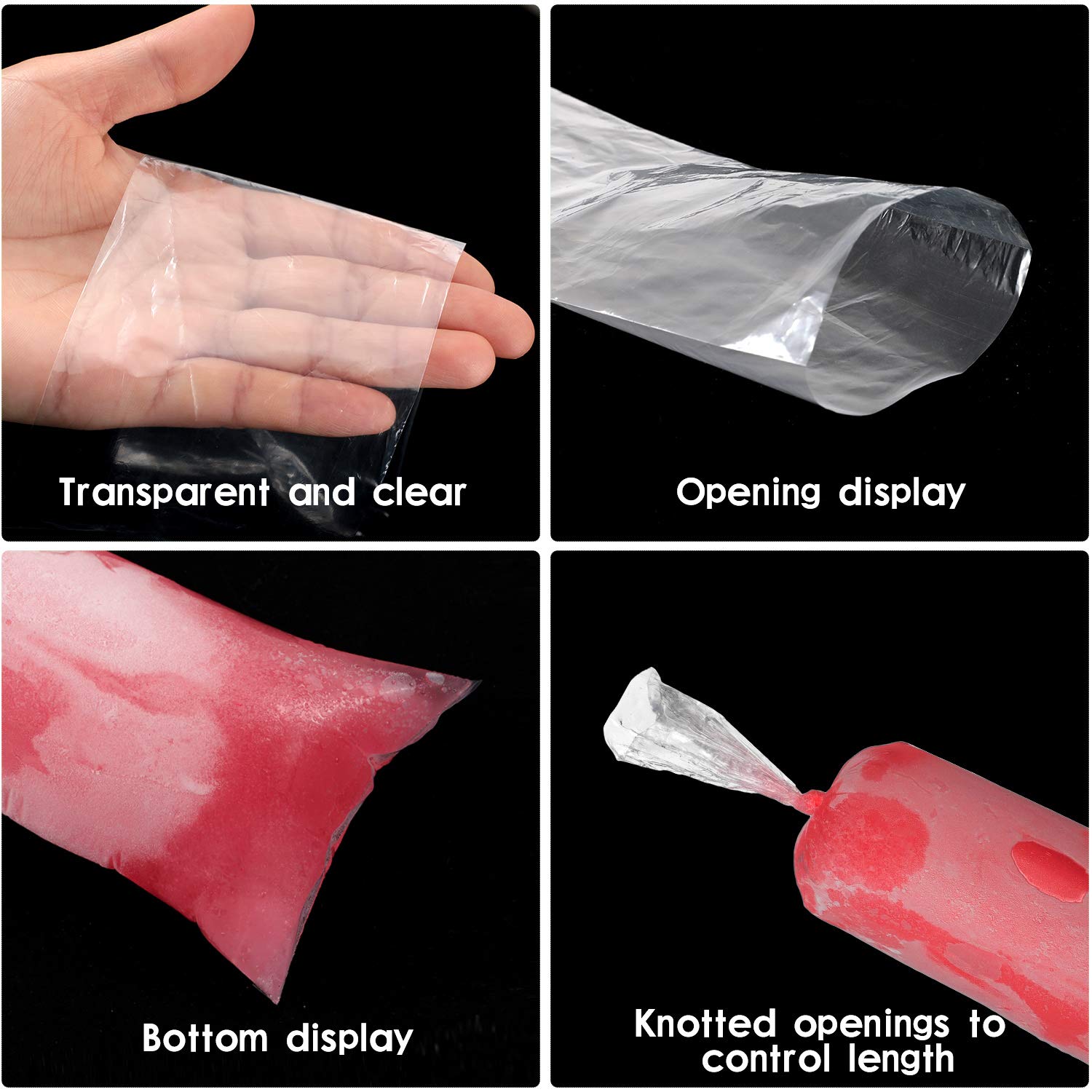 Boao Lolly Bags Disposable Ice Cream Mold Bags Plastic Ice Candy Bags For Making Ice Creams Yogurt Candy