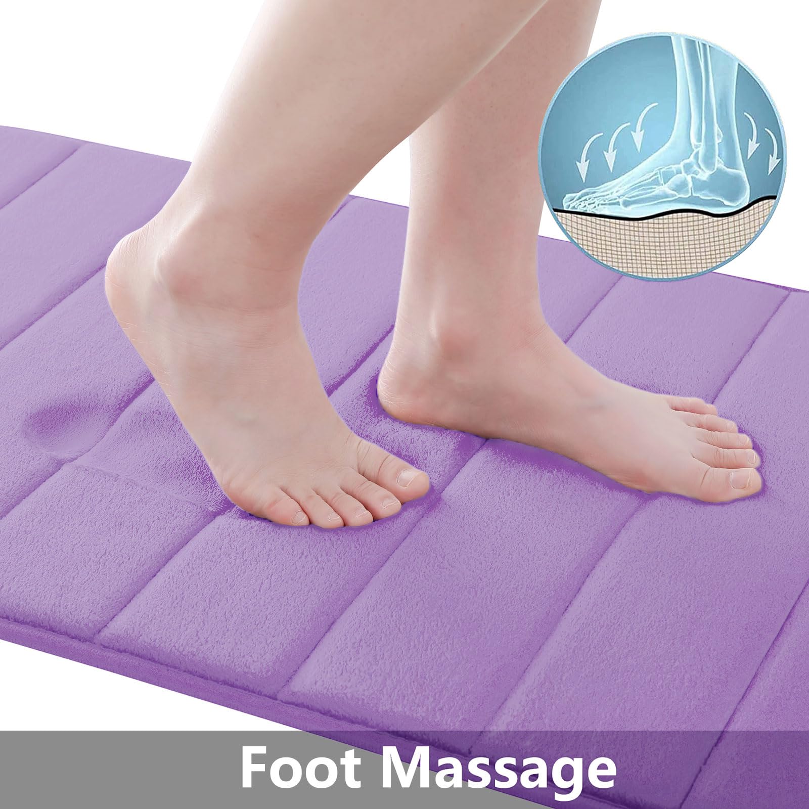Buganda Memory Foam Bath Mat, 55 x 24, Ultra Soft and Non-Slip Bathroom Rugs, Water Absorbent and Machine Washable Bath Rug Runn