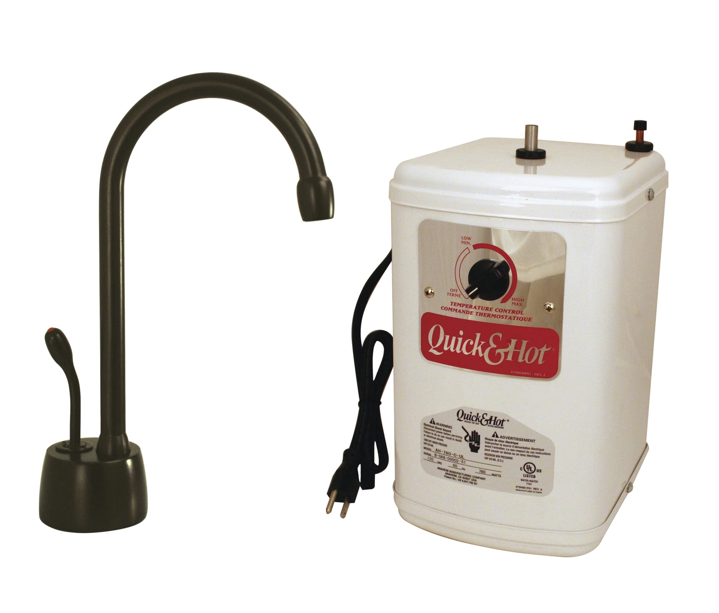 Westbrass D271H-12 Velosah 9 1-Handle Dispenser Faucet Hot Water, Thermostatic Tank, Oil Rubbed Bronze