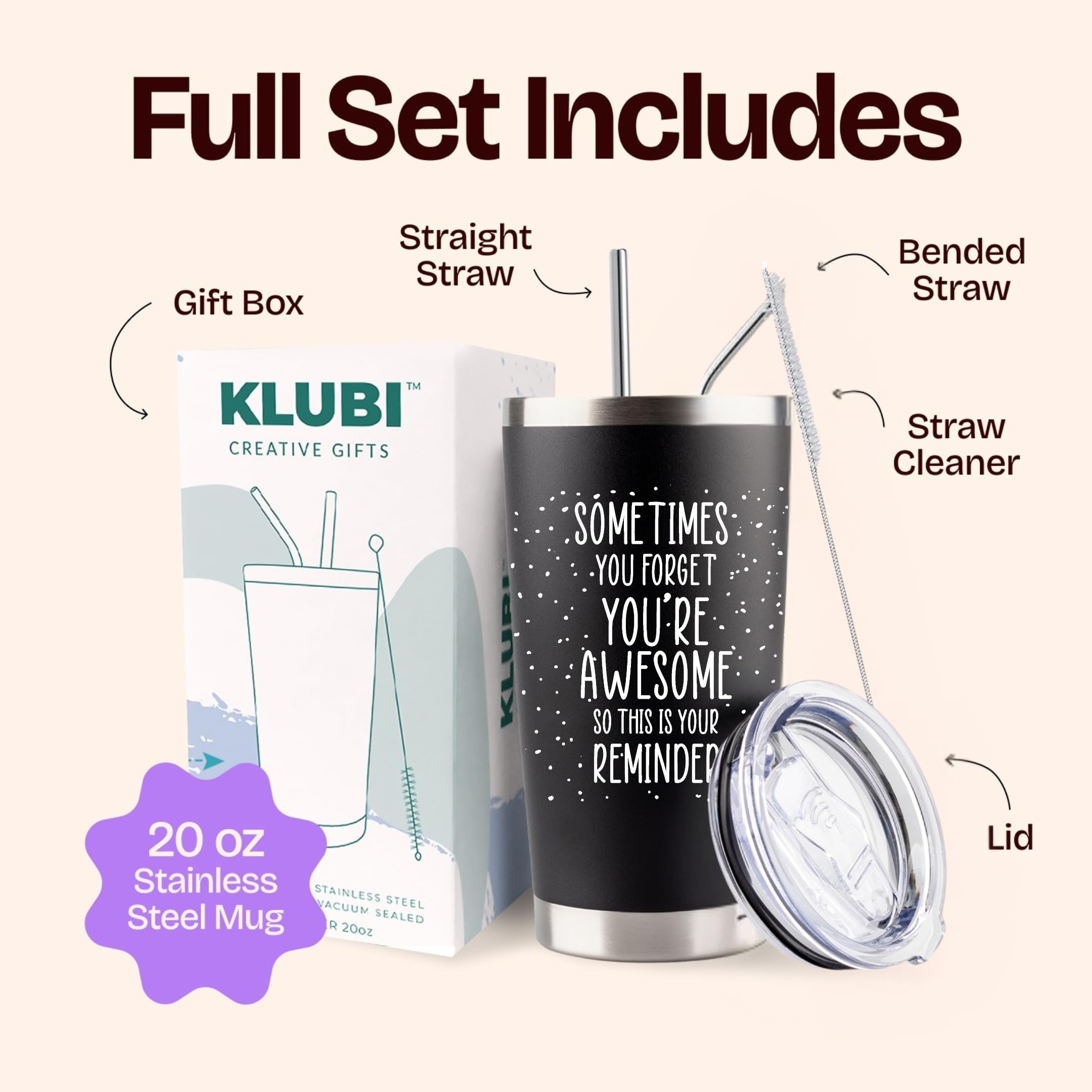Dad Gifts for Fathers Day Cup - Sometimes You Forget Your Awesome Gifts Black 20oz Motivational Coffee Tumbler Birthday Gift for