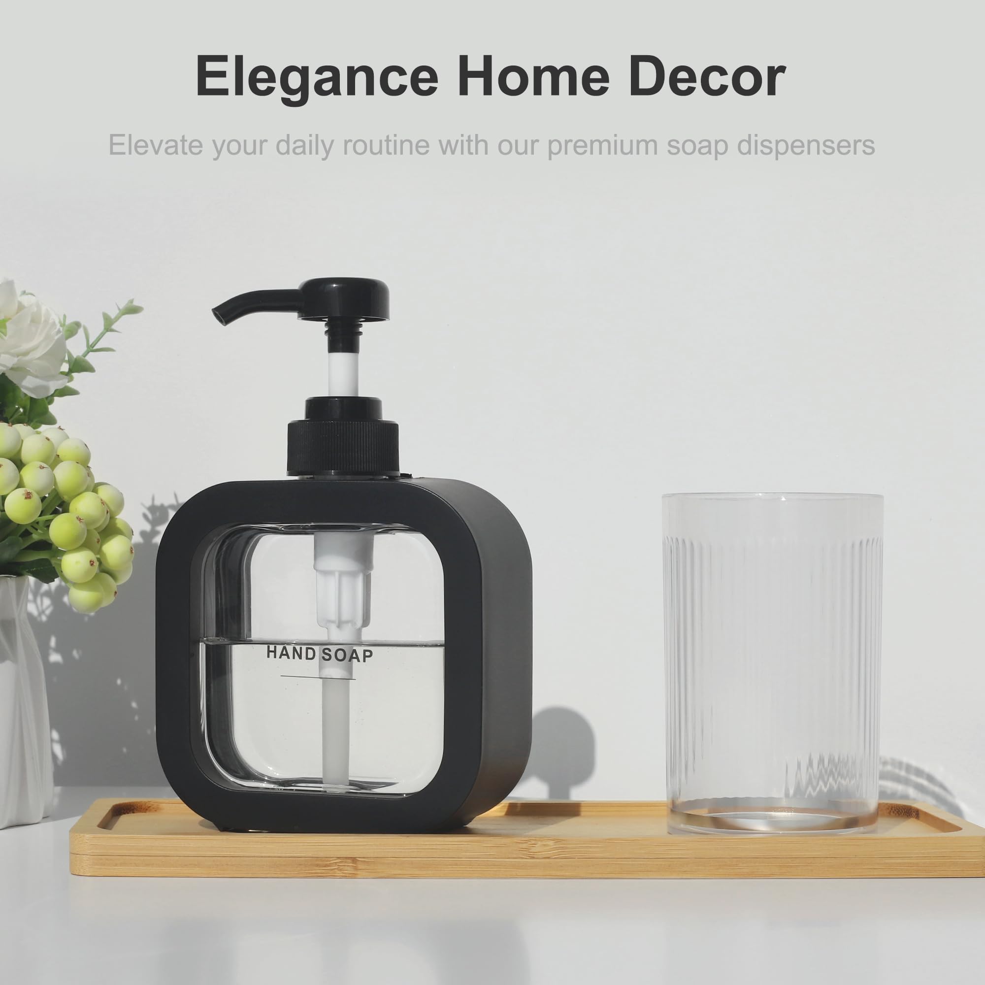 Onecocoa Hand Soap Dispenser Bathroom, Modern Dish Soap Dispenser For Kitchen Sink, Small Plastic Soap Dispenser With Pump And L
