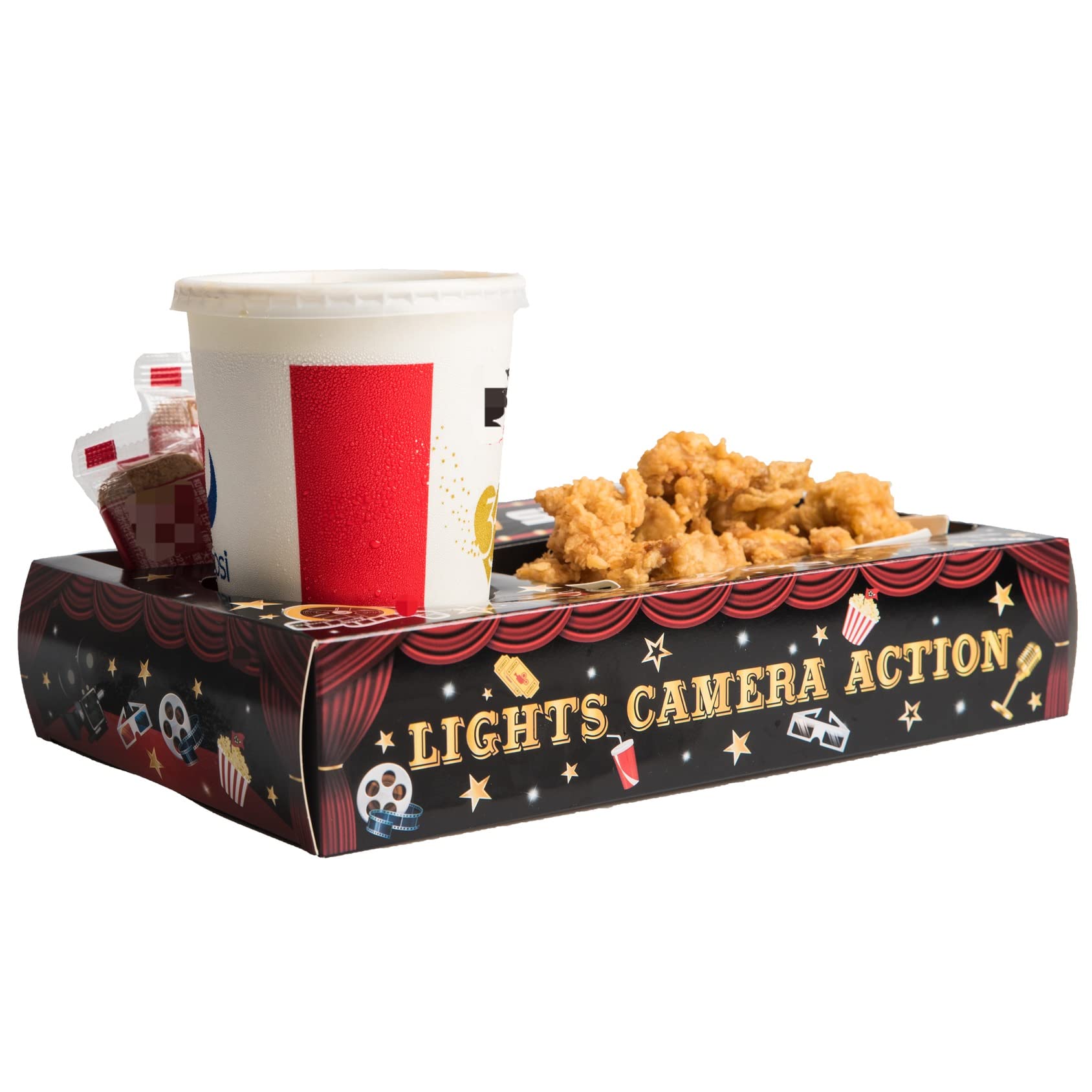 Pecopcock 20 Pcs Movie Night Paper Snack Trays Movie Night Party Favors Cinema Theme Party Birthday Party Supplies Red Carpet Pa