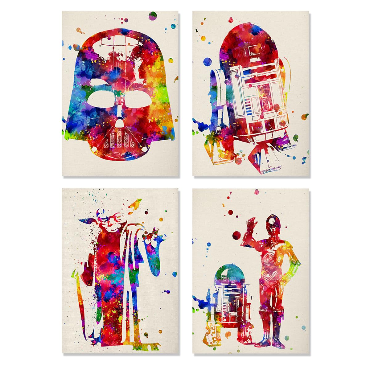 Nacnic Prints Star Wars Waterolor Style War Of Galaxies - Set Of 1-250G Paper - Beautiful Poster Painting For Home Office Living