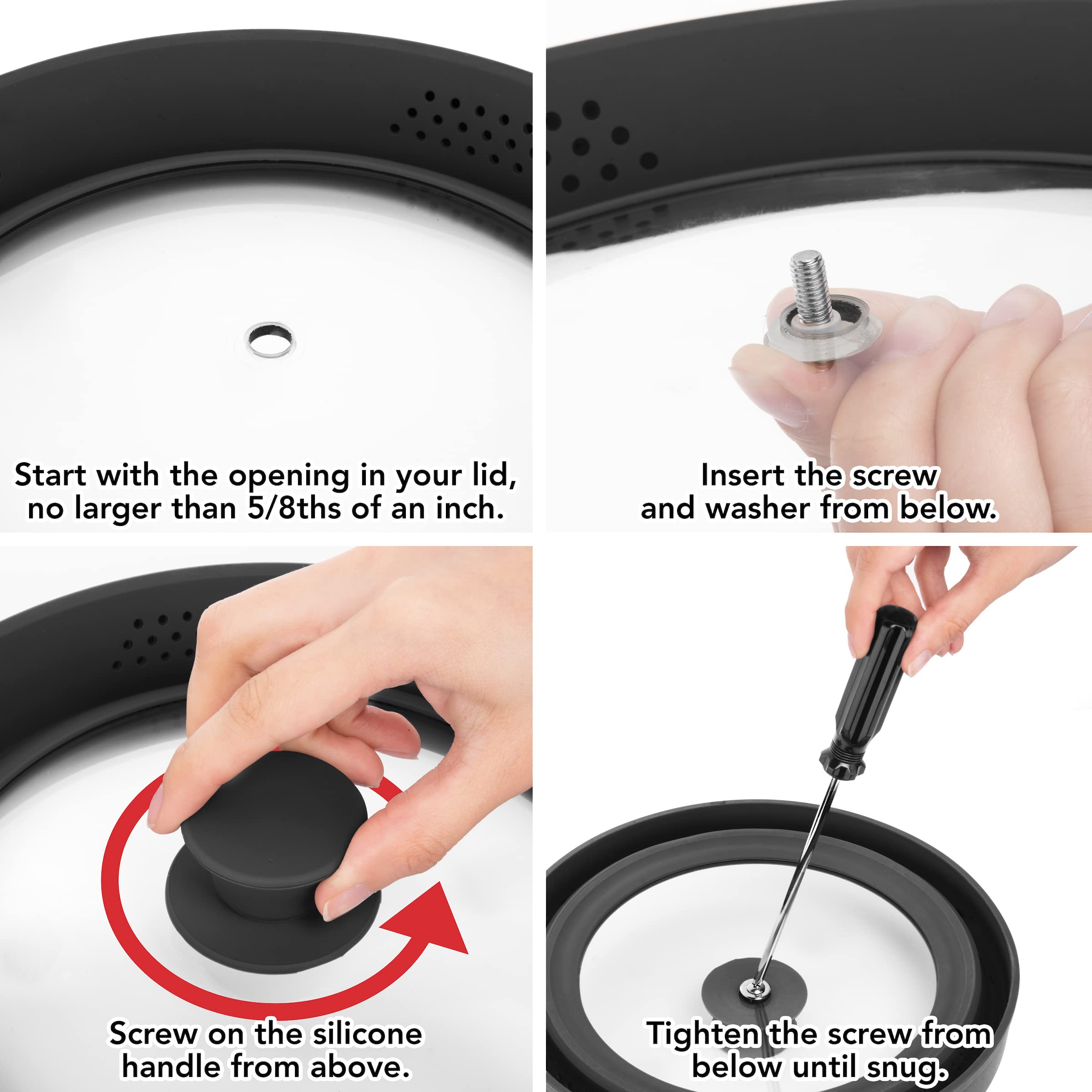 Universal Pot Pan Lid Handle Replacement, Pack Of Two- Silicone Heat Resistant And Non-Slip Lid Handles For Pots Pans (Pack Of T