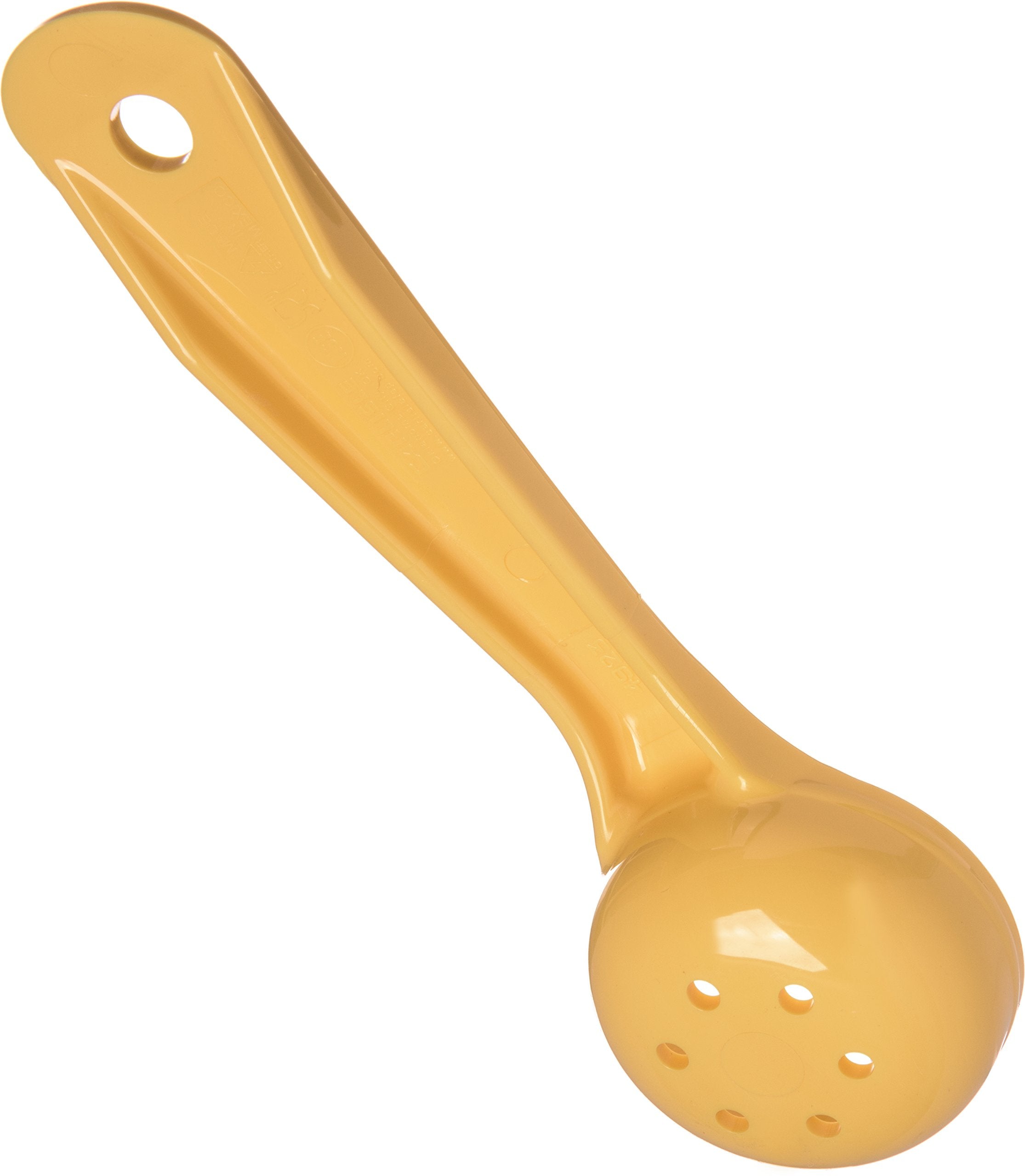 Carlisle Foodservice Products 492304 Perforated Short Handle Portion Control Spoon, 1 Oz, Yellow