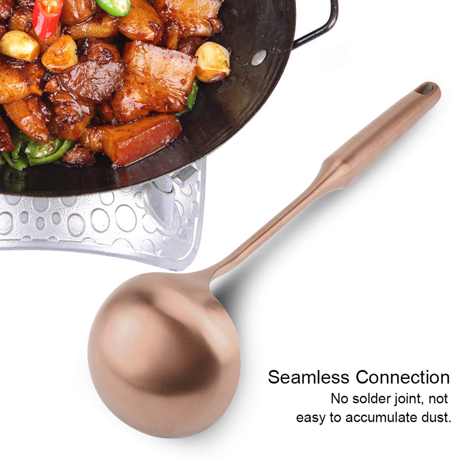 Stainless Steel Ladle Spoon Kitchen Turner, Big Soup Ladle Useful Kitchen Turner Cooking Tool Utensil Tool (Soup Ladle-Rose Gold