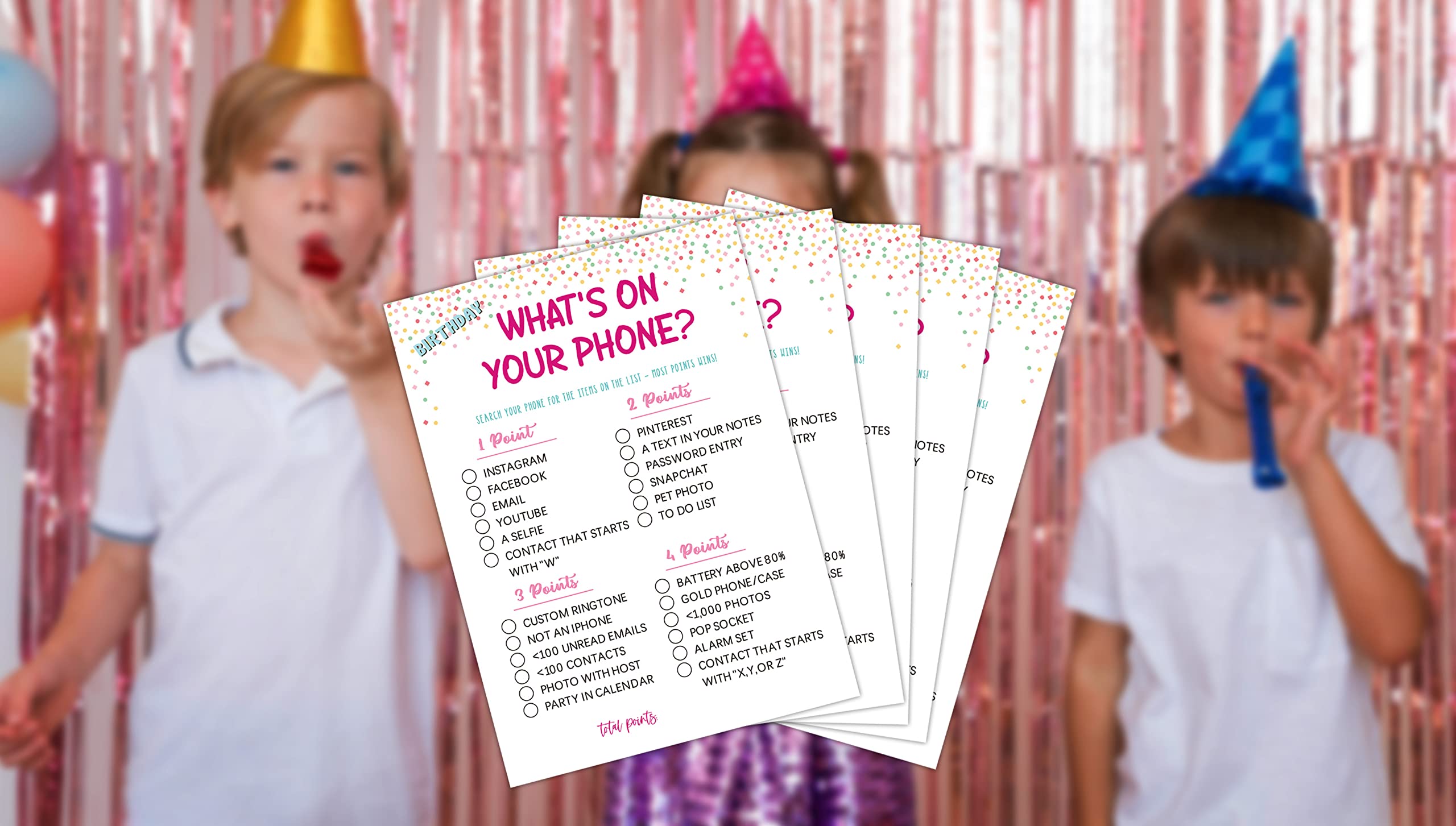 Disfuco Birthday Game Cards - Teens Birthday Party Game - 30Cards - Birthday Game Card Set - (Birth09)