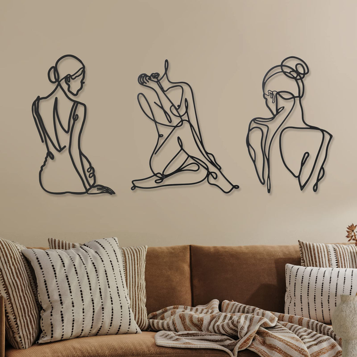 3 Pcs Metal Wall Art Decor Minimalist Abstract Woman Wall Art Metal Mo ...