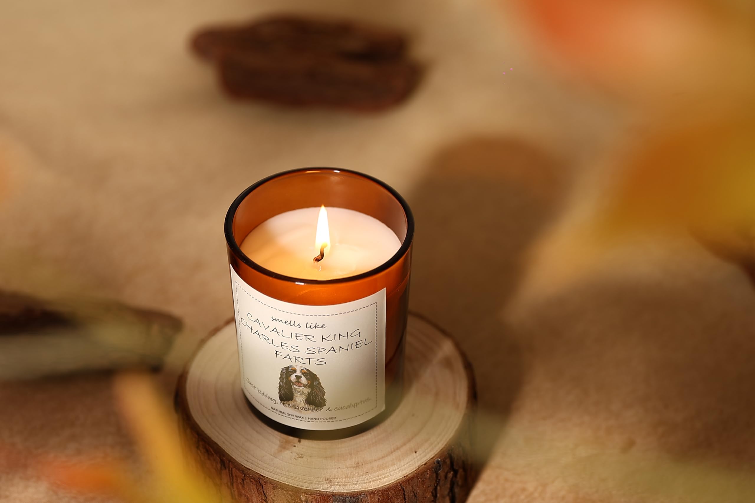 Cavalier King Charles Spaniel Gifts & Decor, King Charles Cavalier Gift, Dog Mom Gifts, Dog Farts Candle - Lavender & Eucalyptus
