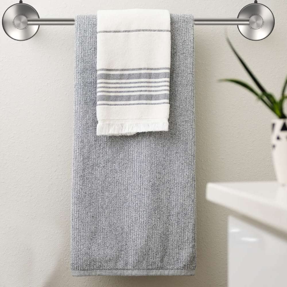 Dgyb Suction Cup Towel Bar For Bathroom 17 Inch Brushed Nickel Towel Holder Stainless Steel Premium Kitchen Towel Rack Wall Moun