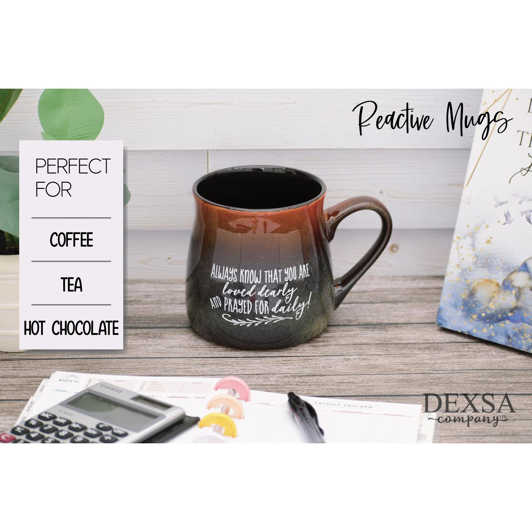 Loved Coffee Tea Soup Ceramic Mug | Always Know That You Are Loved & Prayed For Daily | 16 Ounce Designer Mug With Inspiring Sen