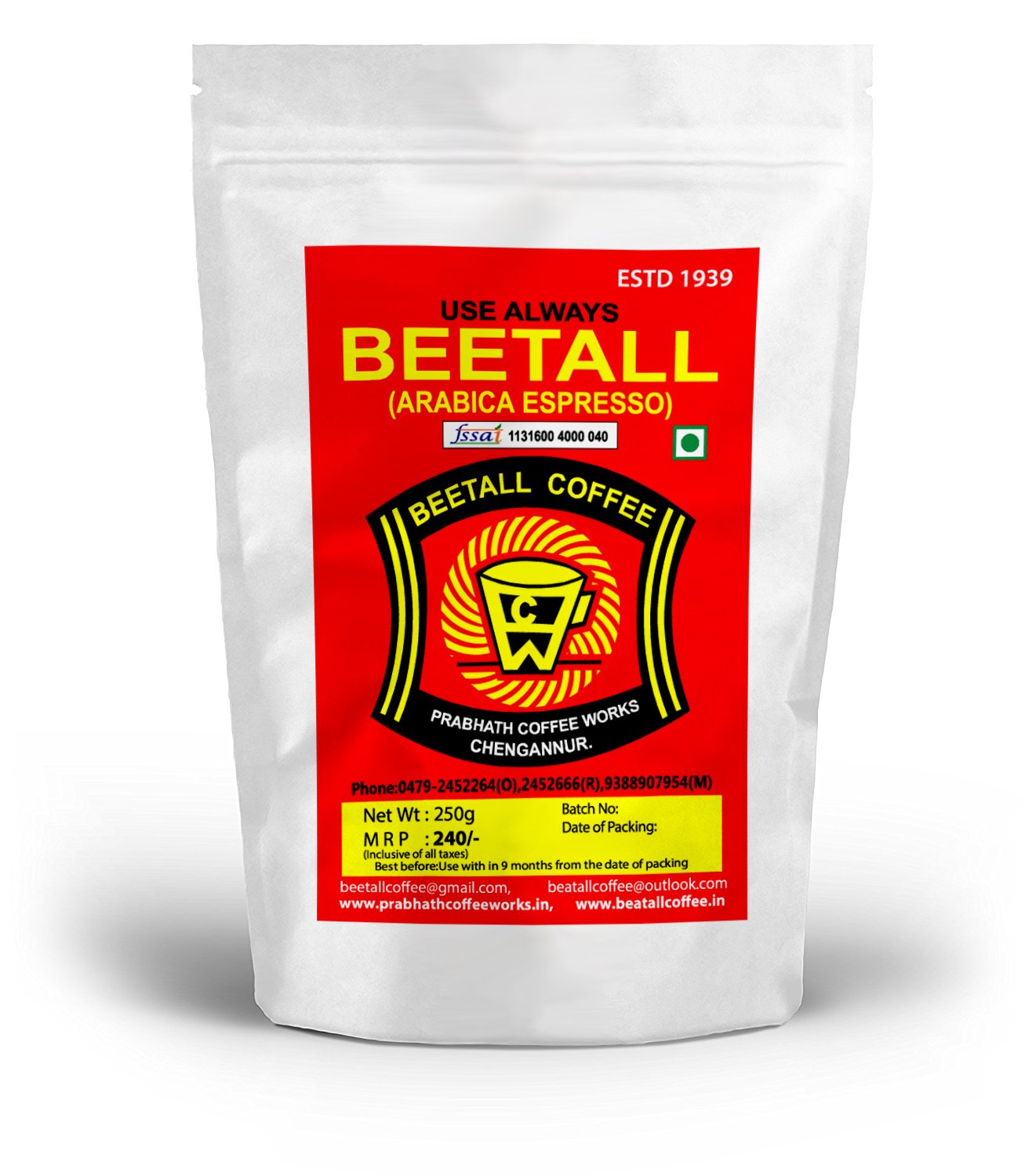 Beatall Coffee Powder Arabica Espresso Coffee Powder For Pour Over Coffee Maker 250 Gms