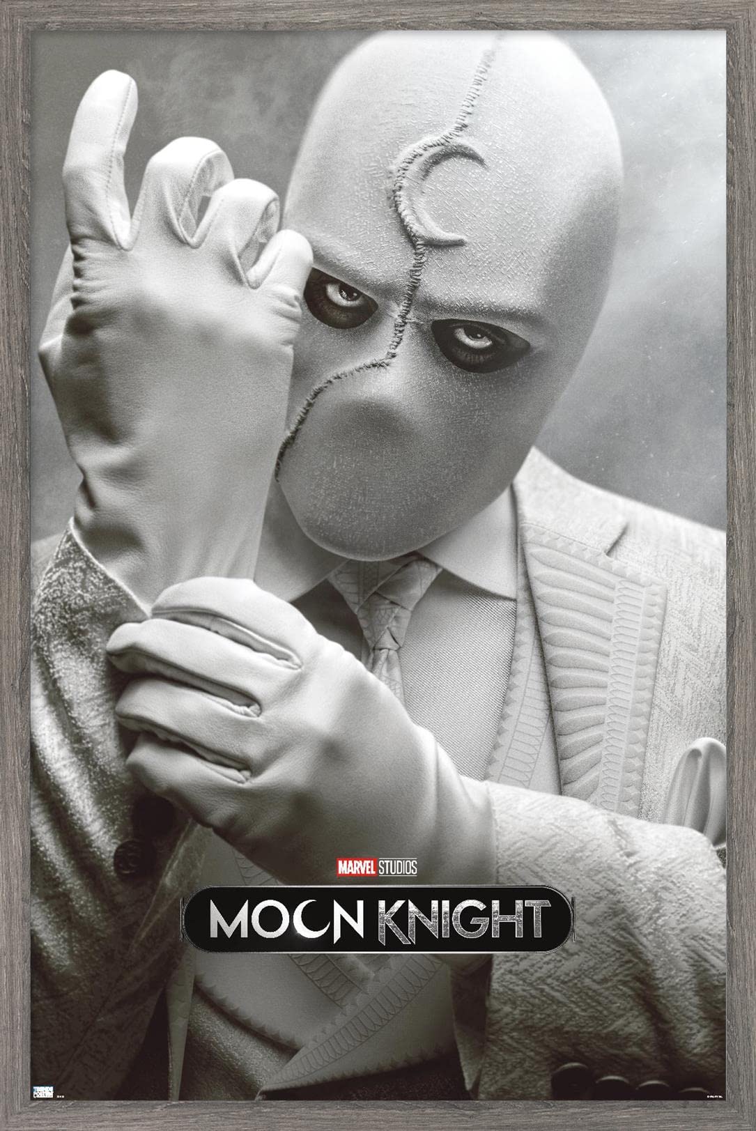 Trends International Marvel Moon Knight - Mr. Knight One Sheet Wall Poster, 14.725'' X 22.375'', Barnwood Framed Version