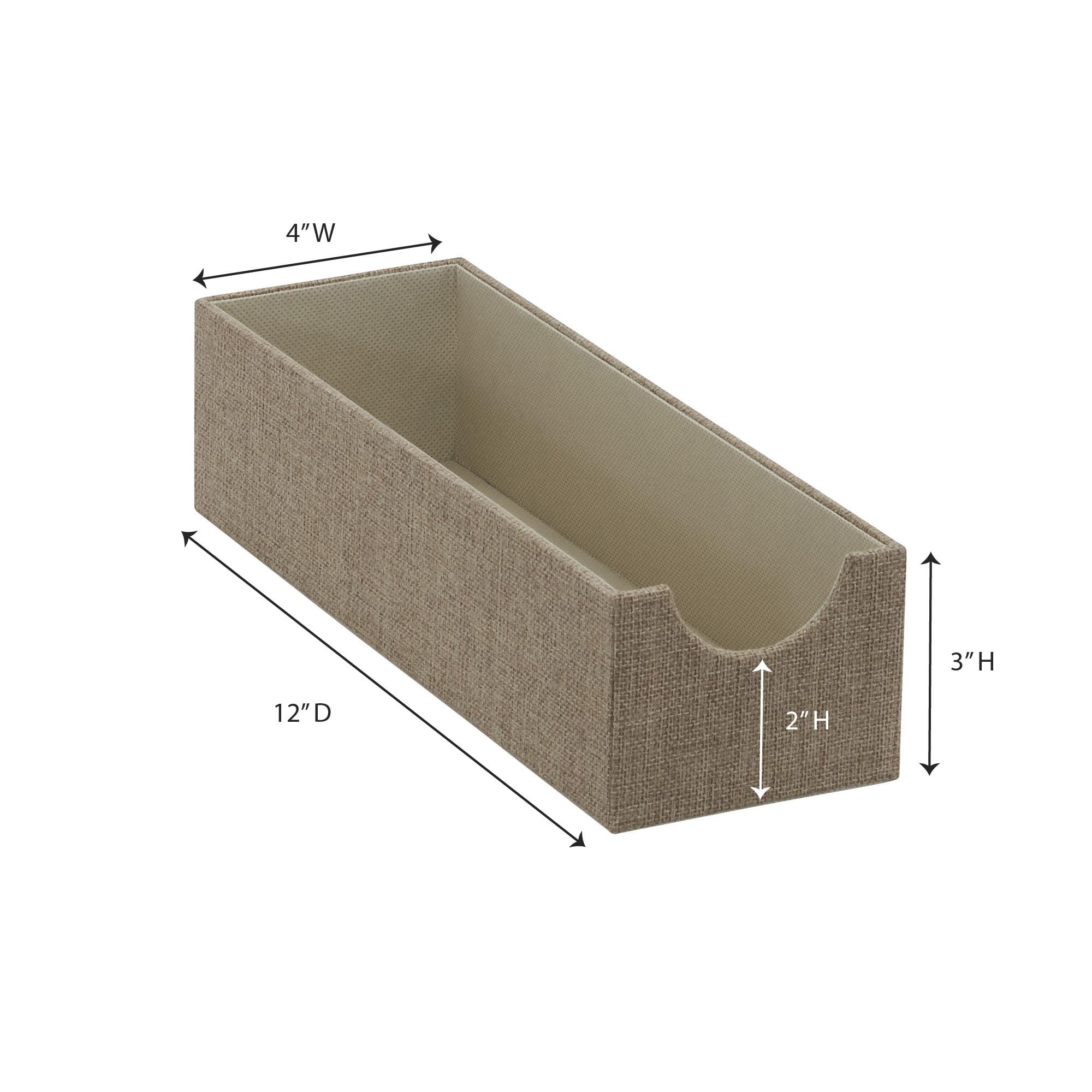 Household Essentials Brown 720-1 Deep Drawer Organizer Box for Storage | 12 in x 4 in x 3.13