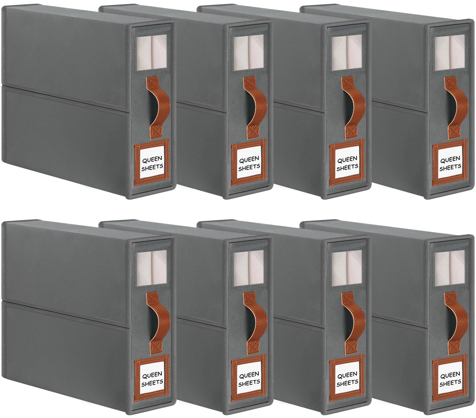 GhvyenntteS 8 Pack Bed Sheet Organizers and Storage (Queen & King Size), Foldable Linen Closet Organizers and Storage, Bedding S