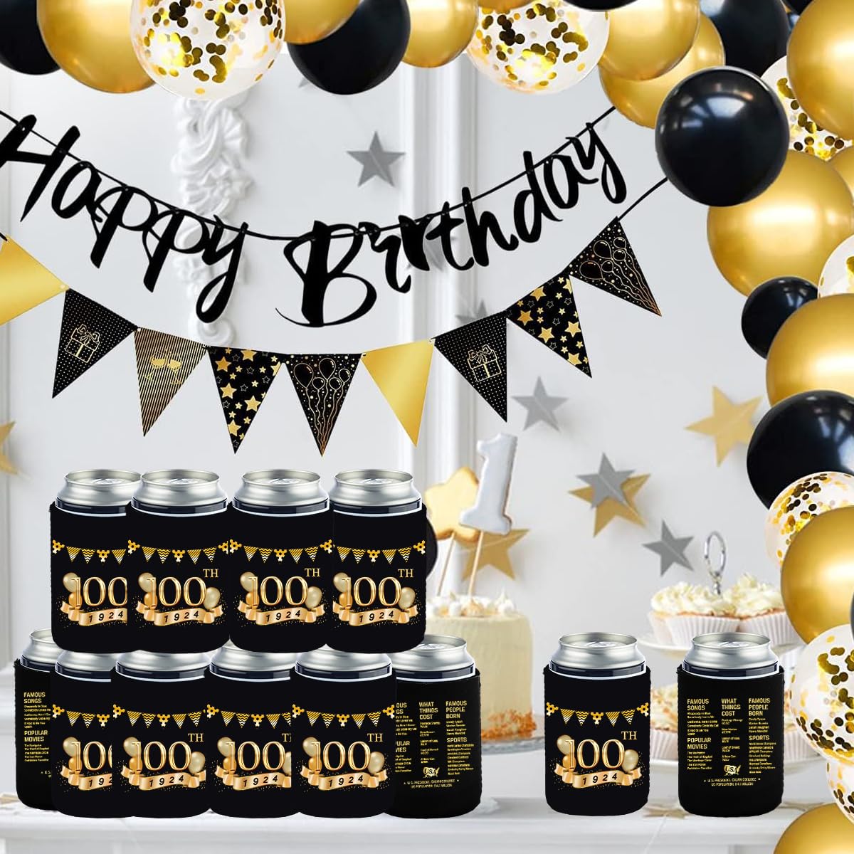 100Th Birthday Decorations For Men Women, 100Th Party Decorations, 100Th Birthday Party Supplies, 100Th Birthday Party Favors, 1
