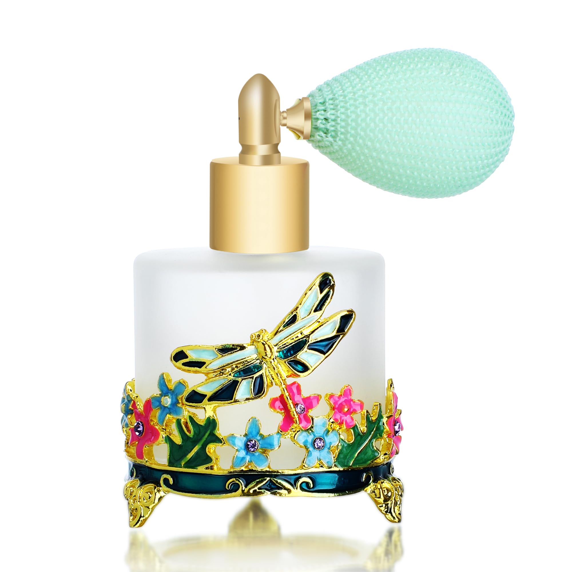 Yu Feng 18Ml Frosted Refillable Perfume Bottle Round Glass Perfume Spray Bottle Hand-Painted Empty Travel Perfume Atomizer Gift