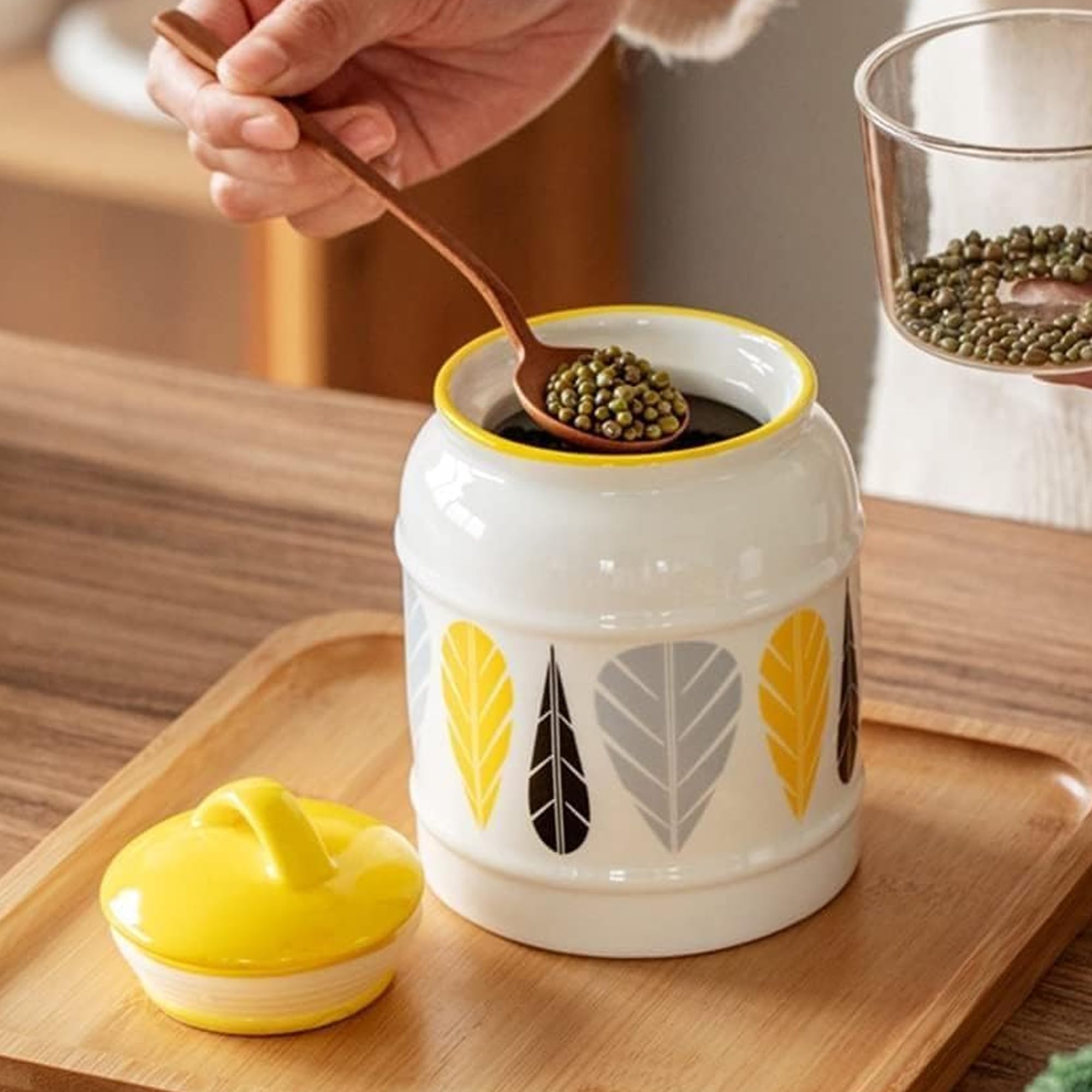 The Better Home Ceramic Jarrs For Kitchen Storage With Lid | Airtight Ceramic Container | Kitchen Jars| Multipurpose Jar For Pic