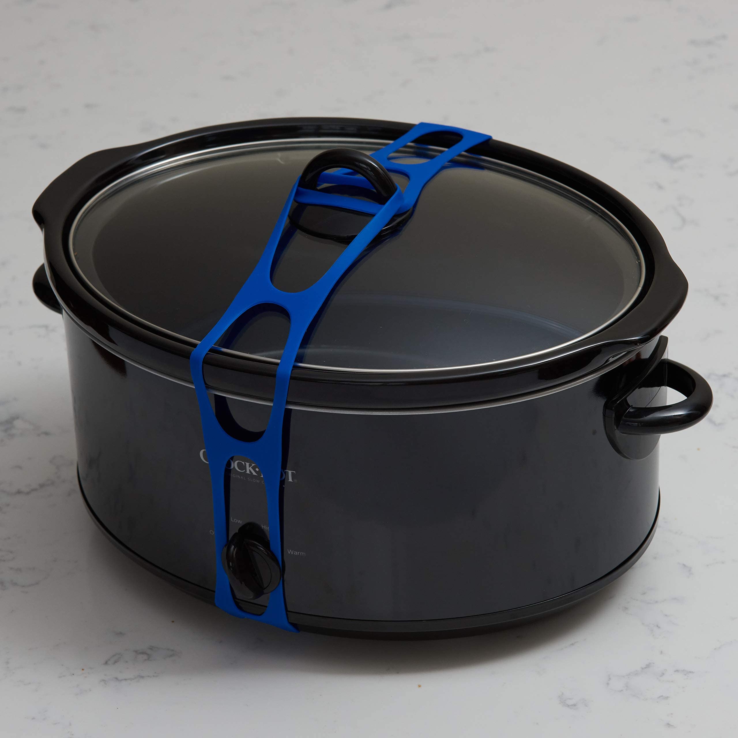 Lid Latch The Reusable Universal Lid Securing Strap For Crockpots, Casserole Dishes, Pots, Pans And More. Make It Easy To Transp