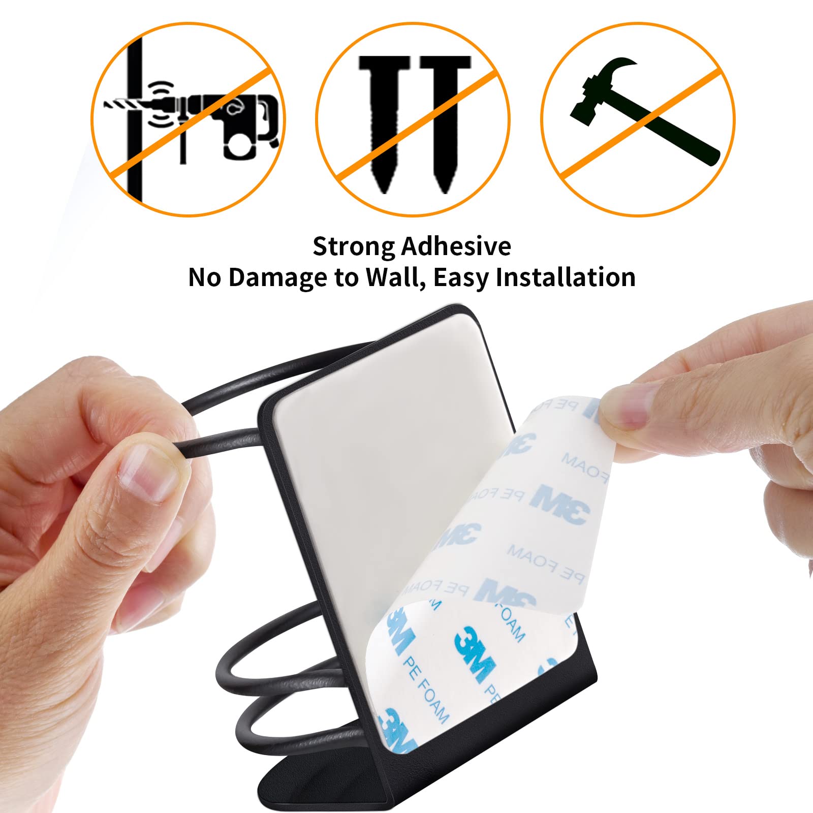 Tiilan Toothbrush Holder Wall Mounted, Bathroom Storage Stand For Razor, Toothpaste - Self Adhesive, Stainless Steel, Black