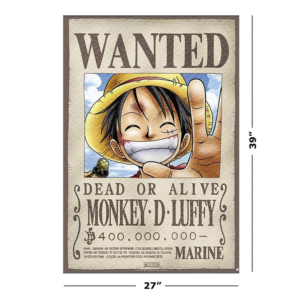 Poster Stop Online One Piece - Manga/Anime Tv Show Poster/Print (Wanted Monkey D. Luffy) (Size 27'' X 39'')