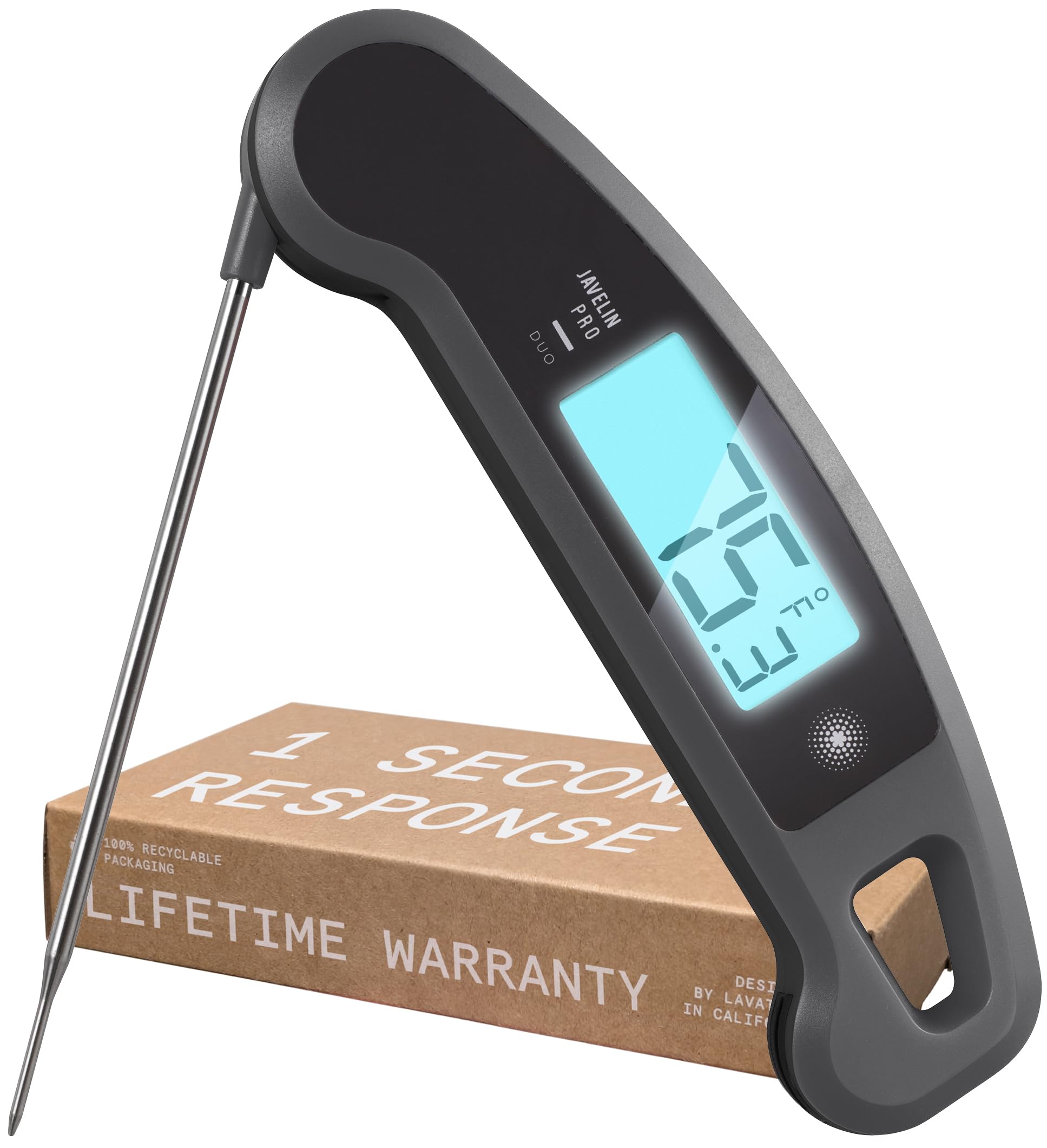 Lavatools Javelin? PRO Duo Ultra-Fast 1-Second Professional Digital Instant Read Meat Thermometer for Grill and Cooking, Auto-Ro