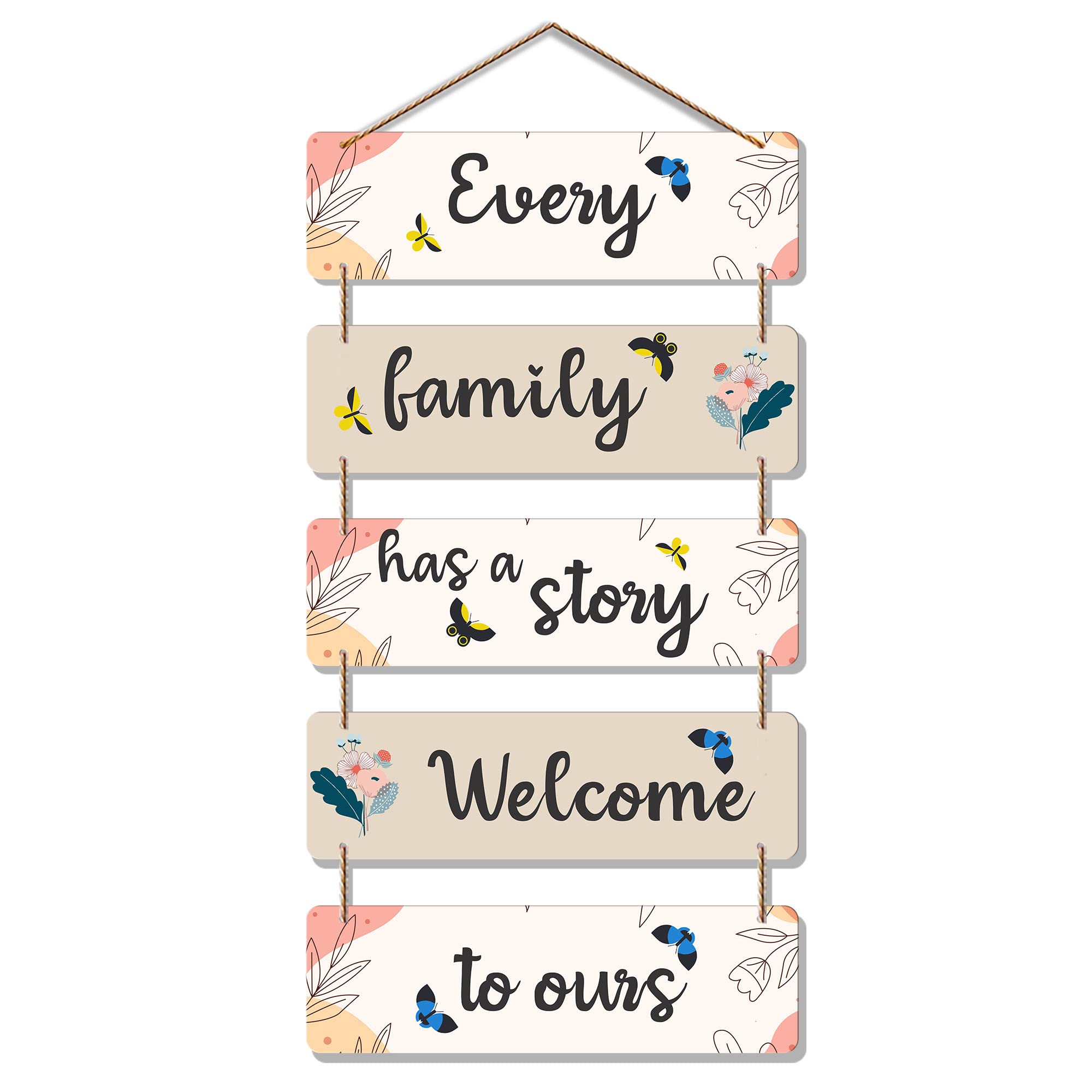 Artvibes Every Family Has A Story Welcome In Ours Decorative Wall Art Mdf Wooden Wall Hanger For Home | Wall Art For Hall | Fami