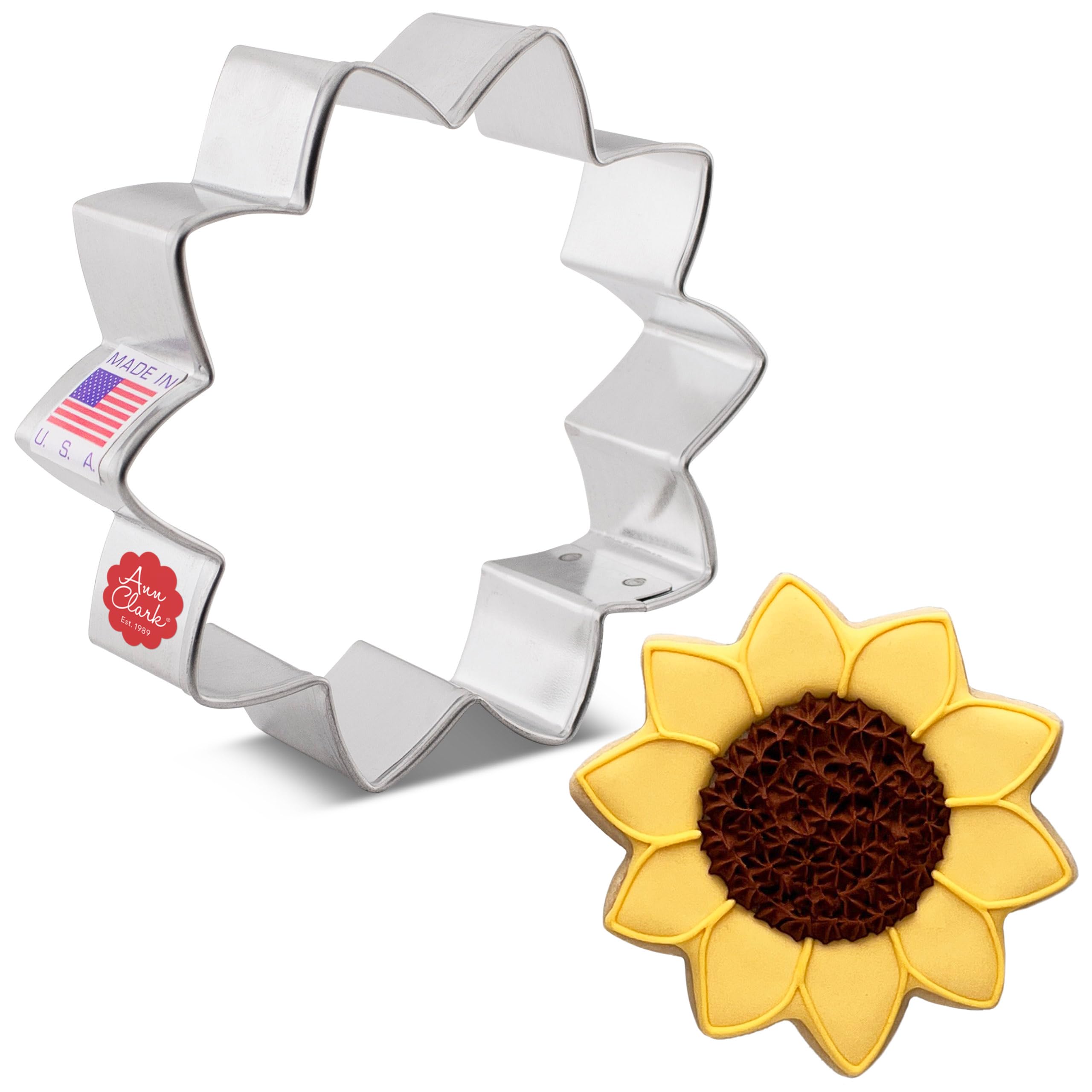 Sunflower Cookie Cutter 3.5'' Made In Usa By Ann Clark