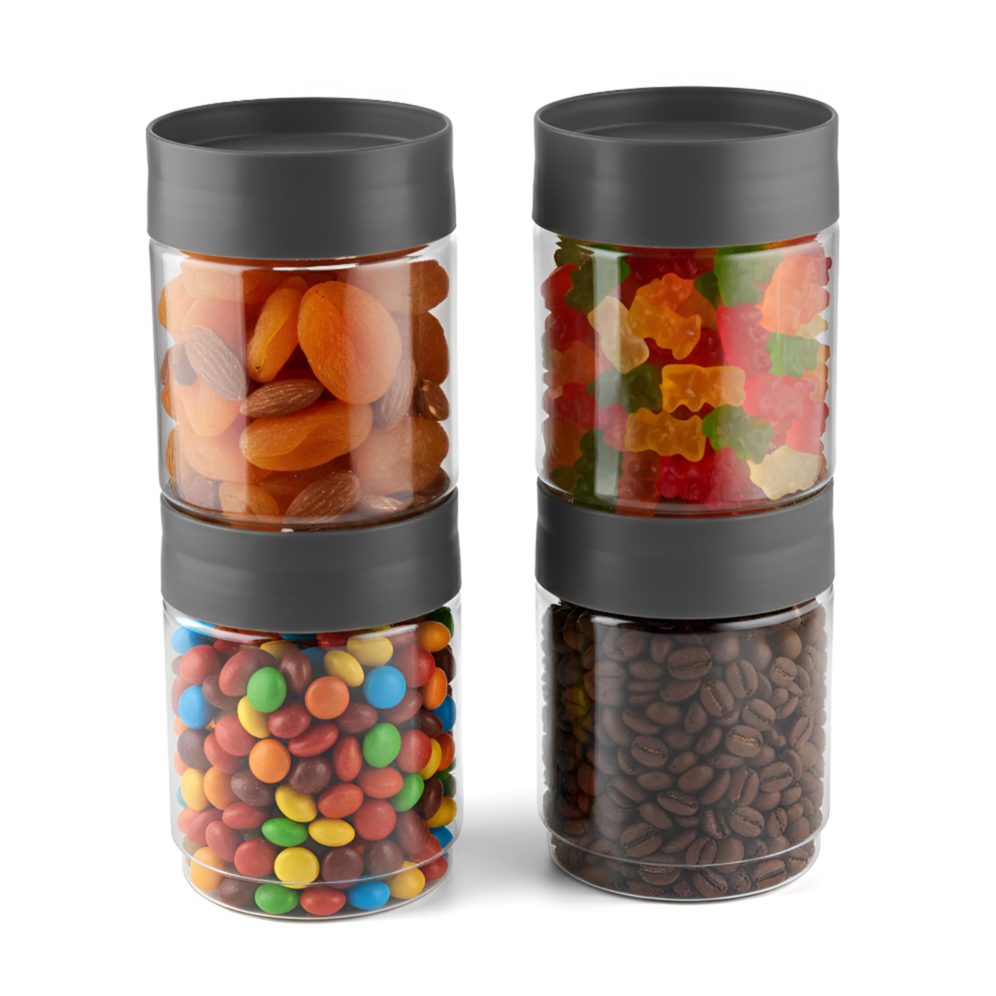 Aquaware Storage Jar Set Of 4 (1000Ml X 4), Transparent | Perfect For Grains, Pulses, Spice, Cereals, Cookies, Pickels, Dry Frui