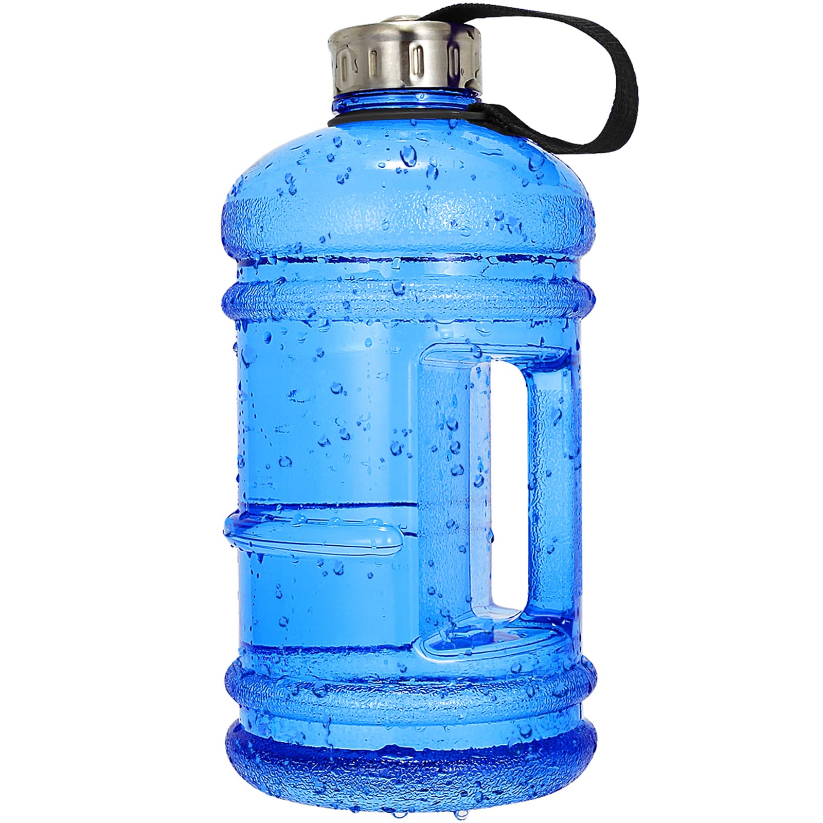 Vaupan Half Gallon Big Water Bottle, 2.2L/73 OZ Large Leak Proof Sports Jug with Handle, Huge BPA Free PETG Plastic Wide Mouth D
