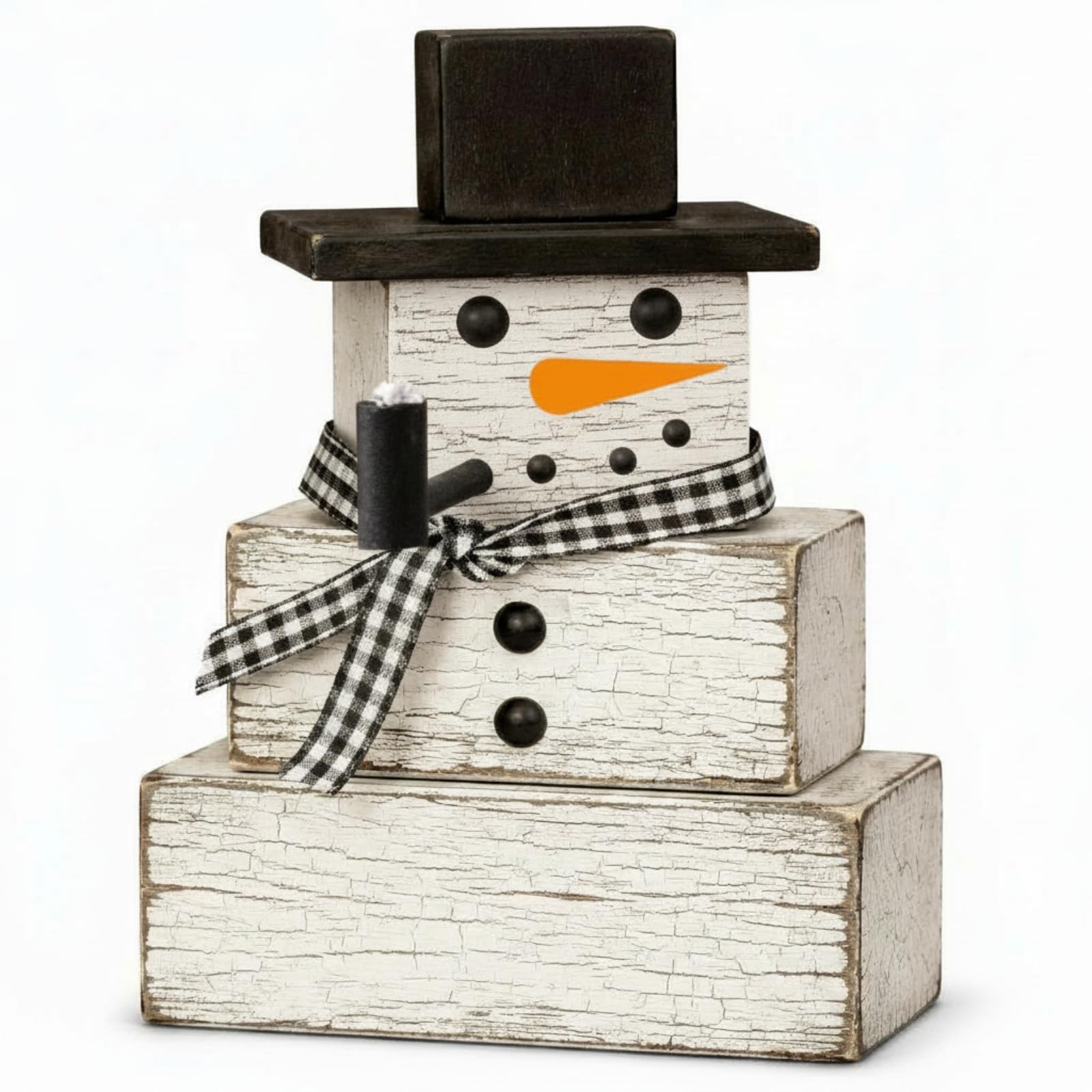 Geelin 4 Pcs Snowman Decor Winter Table Decorations Christmas Tiered Tray Decor Winter Centerpiece Decorations Indoor Rustic Woo