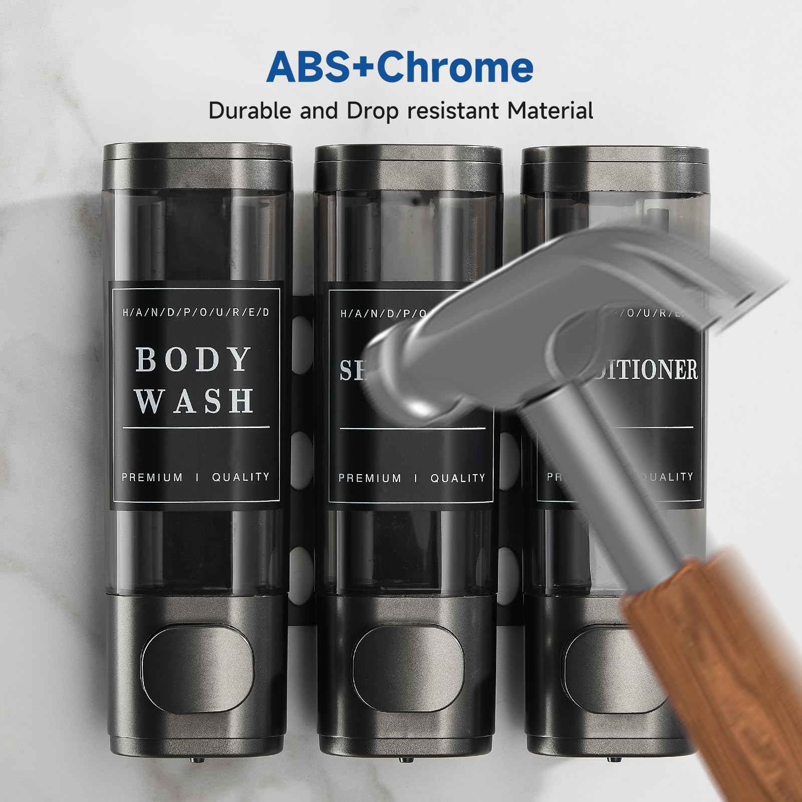 Shower Soap Dispenser Wall Mounted No Drill Shampoo Dispenser For Shower Wall Shampoo And Conditioner Dispenser Bathroom Hotel 3