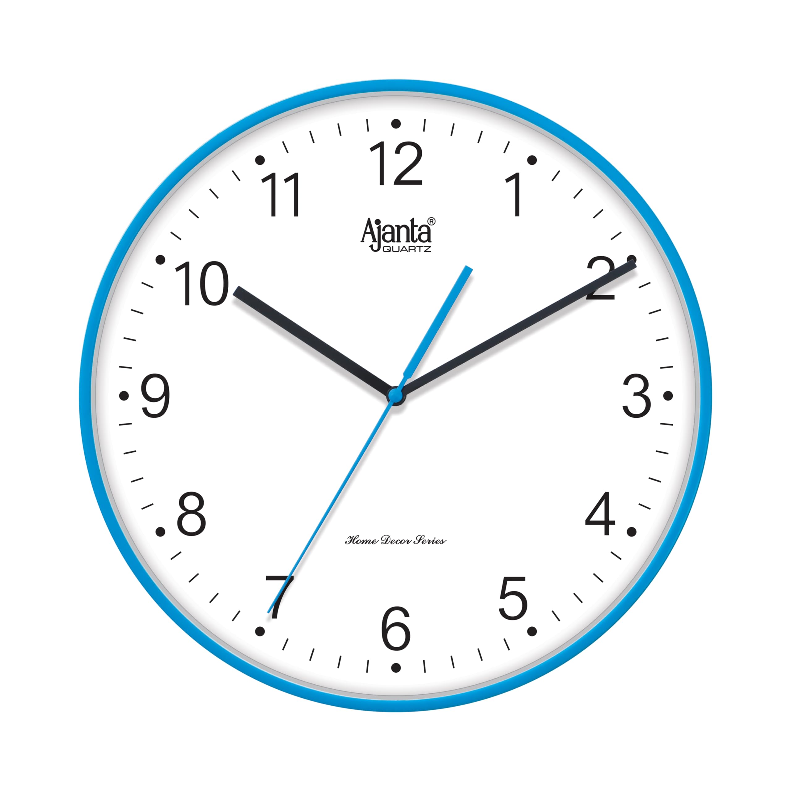 Ajanta 1187 Wall Clock (11 Inch) - Silent Sweep Non-Ticking Movement - Stylish Blue Home Decor Clock For Kitchen, Office