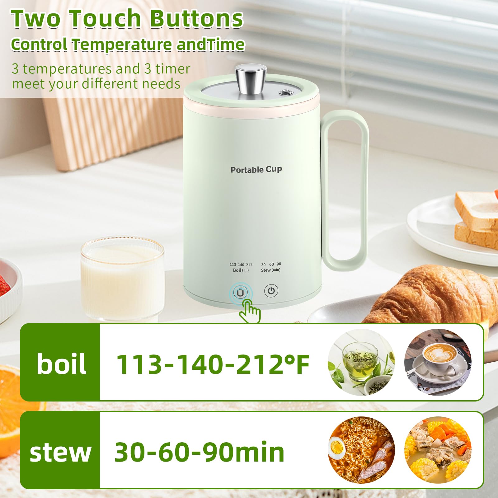 Janhesty Small Portable Electric Kettle: 400Ml Mini Hot Water Boiler Heater, 300W Travel Tea Coffee Kettle, Personal Health Stew