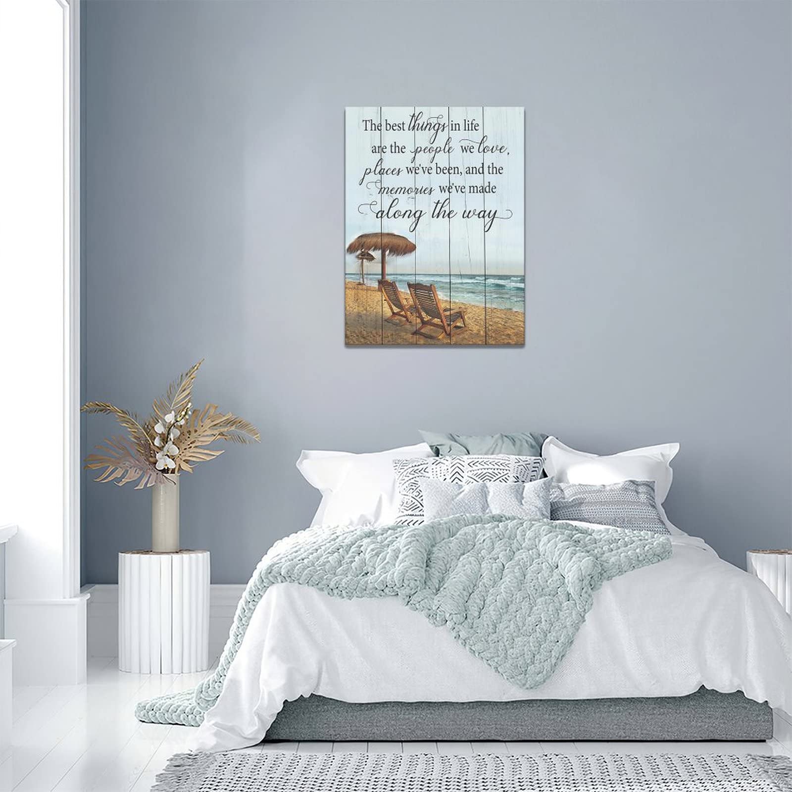 Beach Coastal Bathroom Wall Art Motivational Ocean Wall Decor Nautical Pictures Canvas Prints Painting Beach Decorations Framed