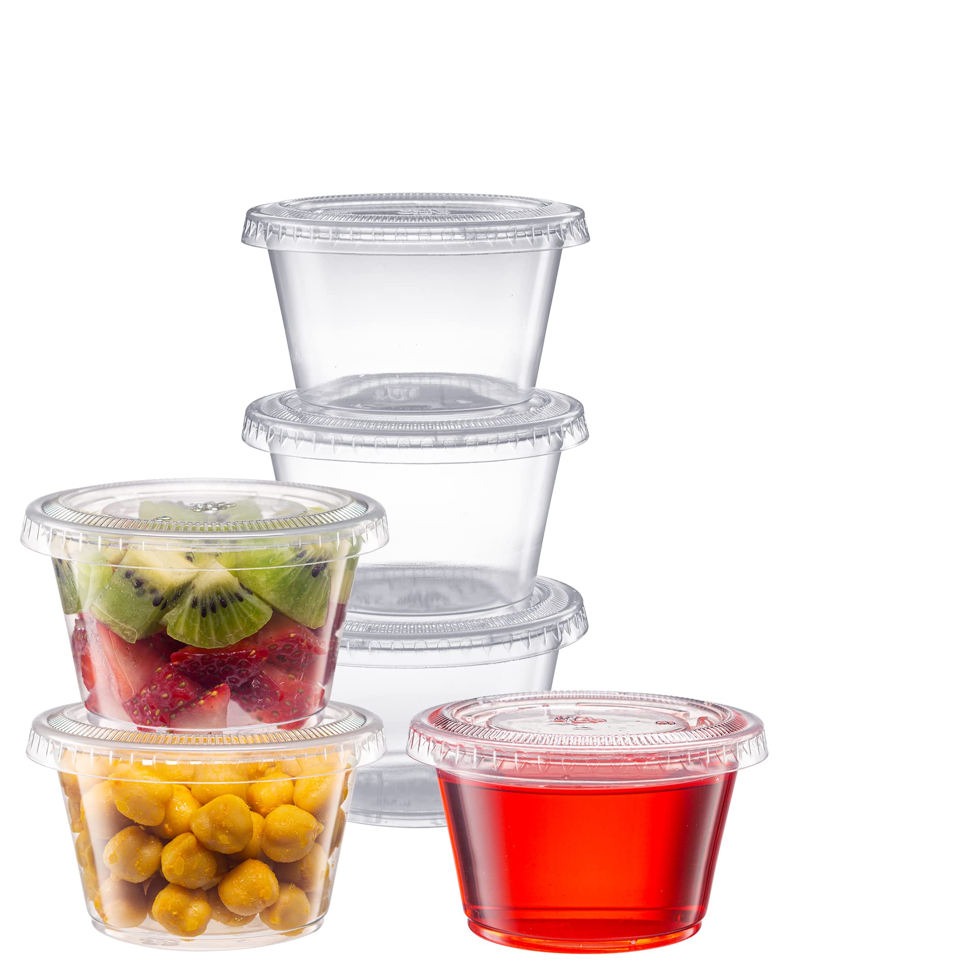 Pantry Value 4 oz. Plastic Cups with Lids [100 Count] Desserts Containers