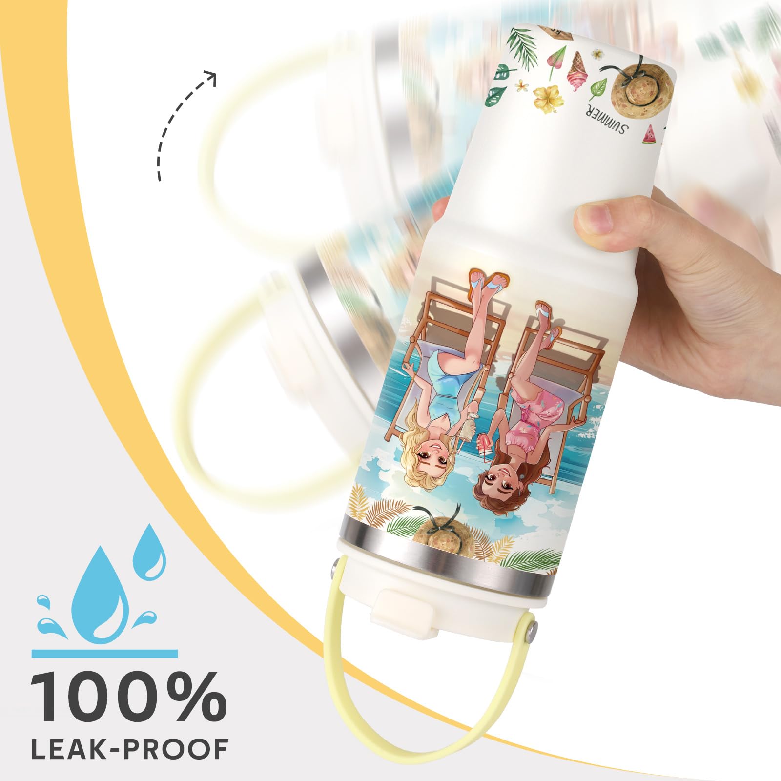 Ochapa Cute Cow Tumbler 30Oz Stainless Steel Water Bottle With Handle Flip Straw, Leakproof Travel Mug Coffee Cup, Birthday Chri