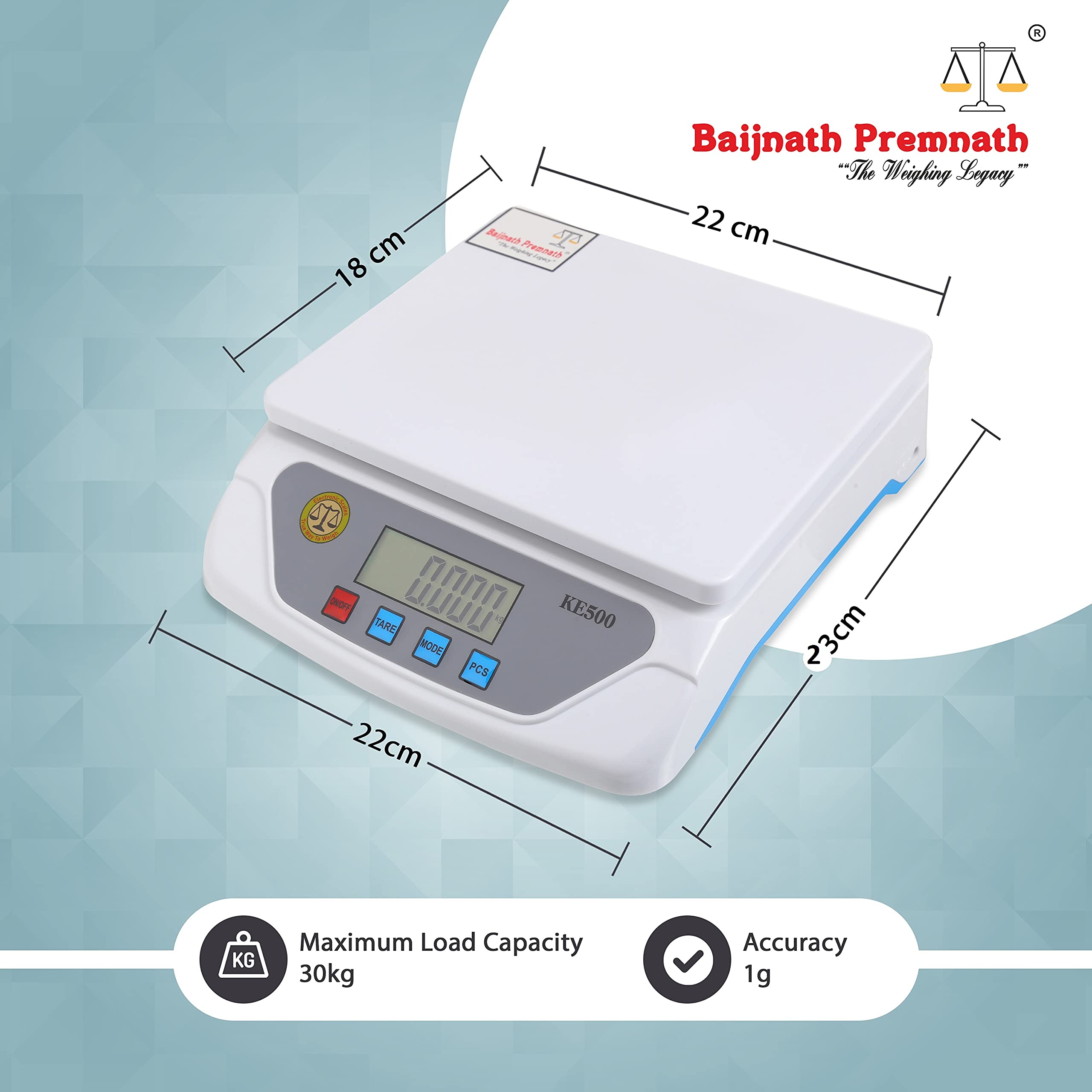 Baijnath Premnath Iscale 30Kg X 1G Multi-Purpose Measuring Scale Best Suitable For 5-10Kg, Parcel Weight Measuring Machine Weigh