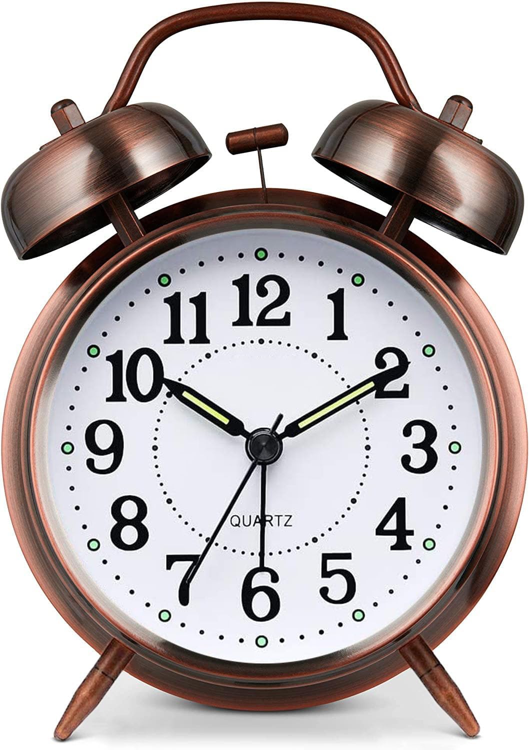 Rlybl Alarm Clock Digital That Show Temperature, Date And Loud Sound Alarm (Twin Bell Copper)