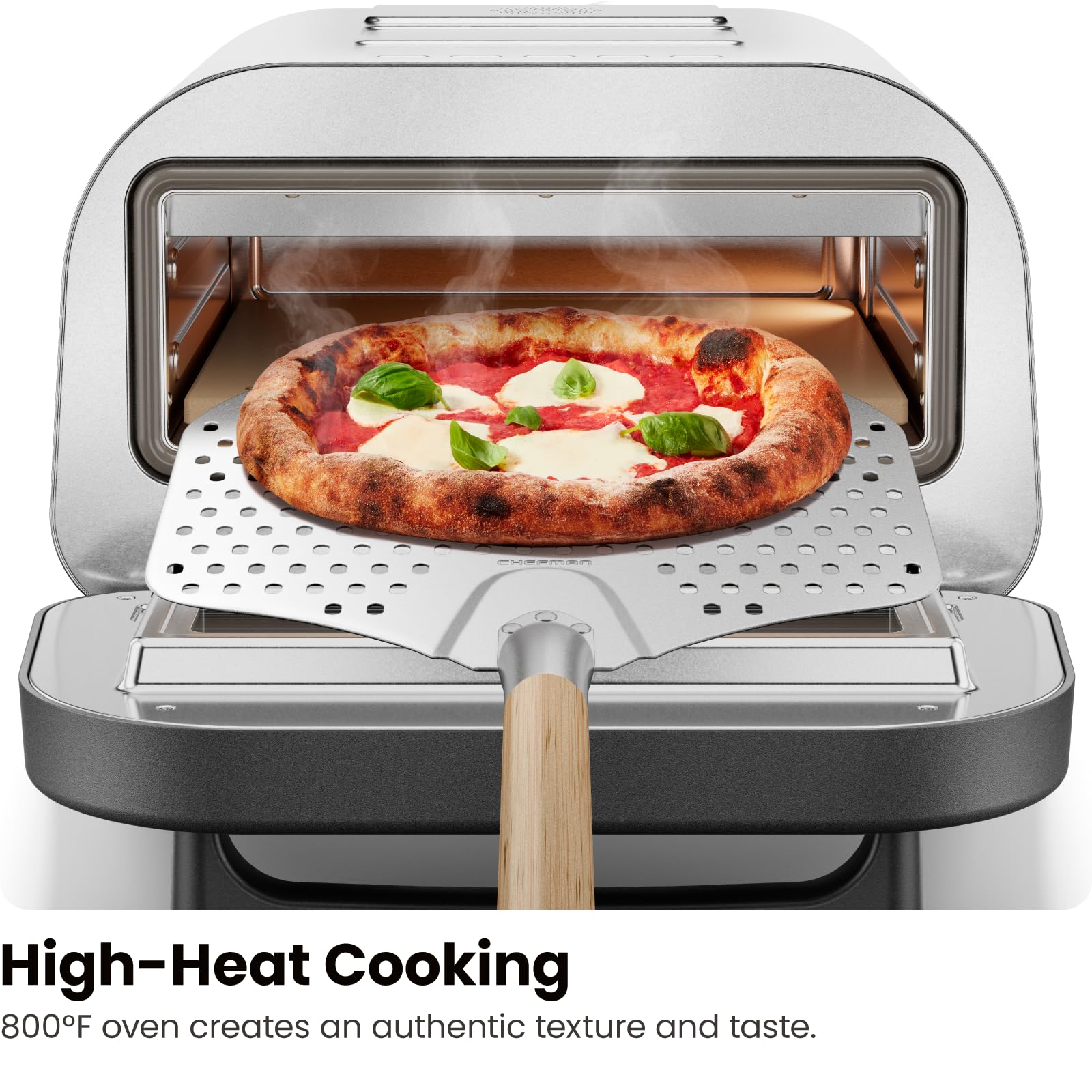 Chefman Indoor Pizza Oven - Makes 12 Inch Pizzas In Minutes, Heats Up To 800F - Countertop Electric Pizza Maker With 5 Touchscre