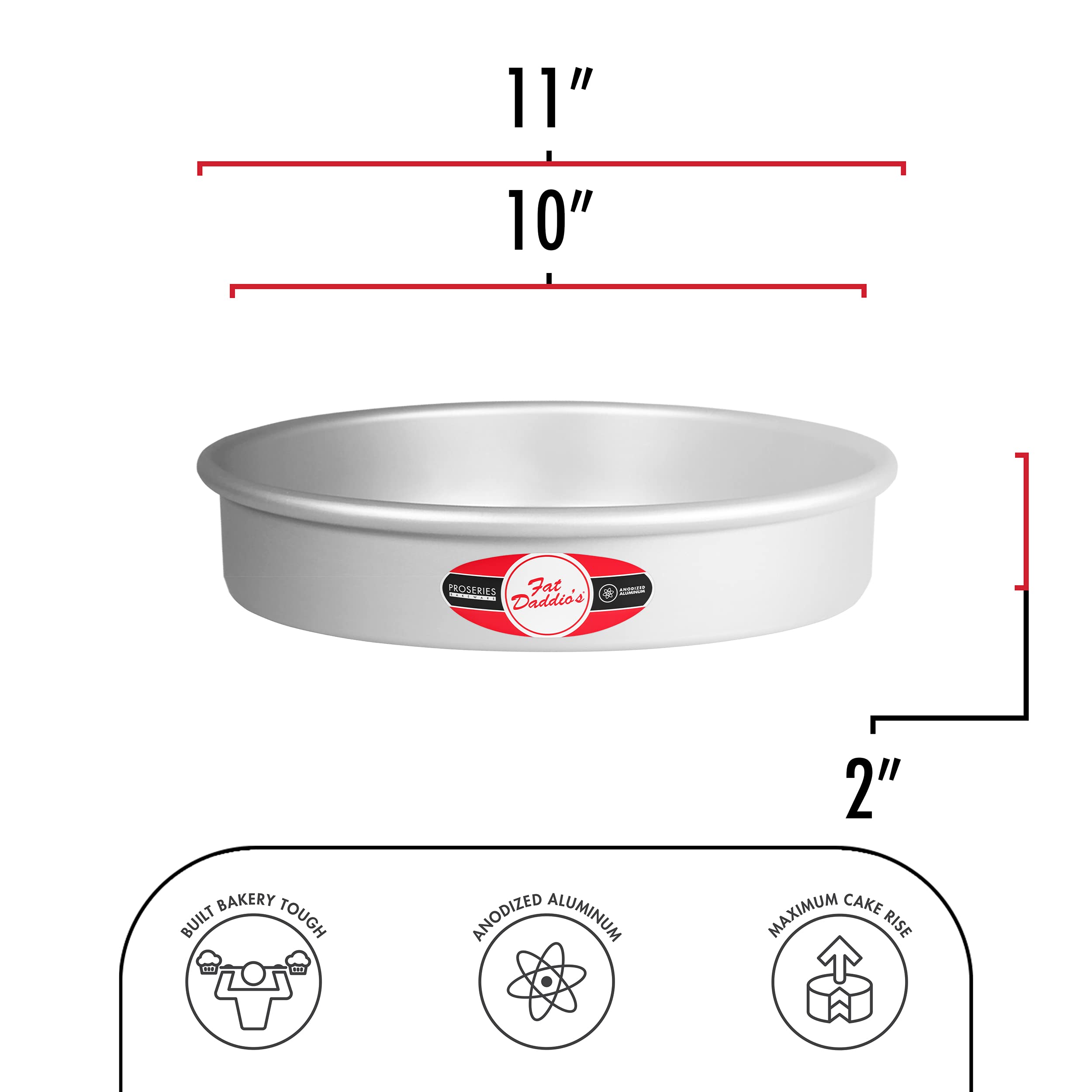 Fat Daddio'S Anodized Aluminum Round Cake Pan, 10 X 2 Inch
